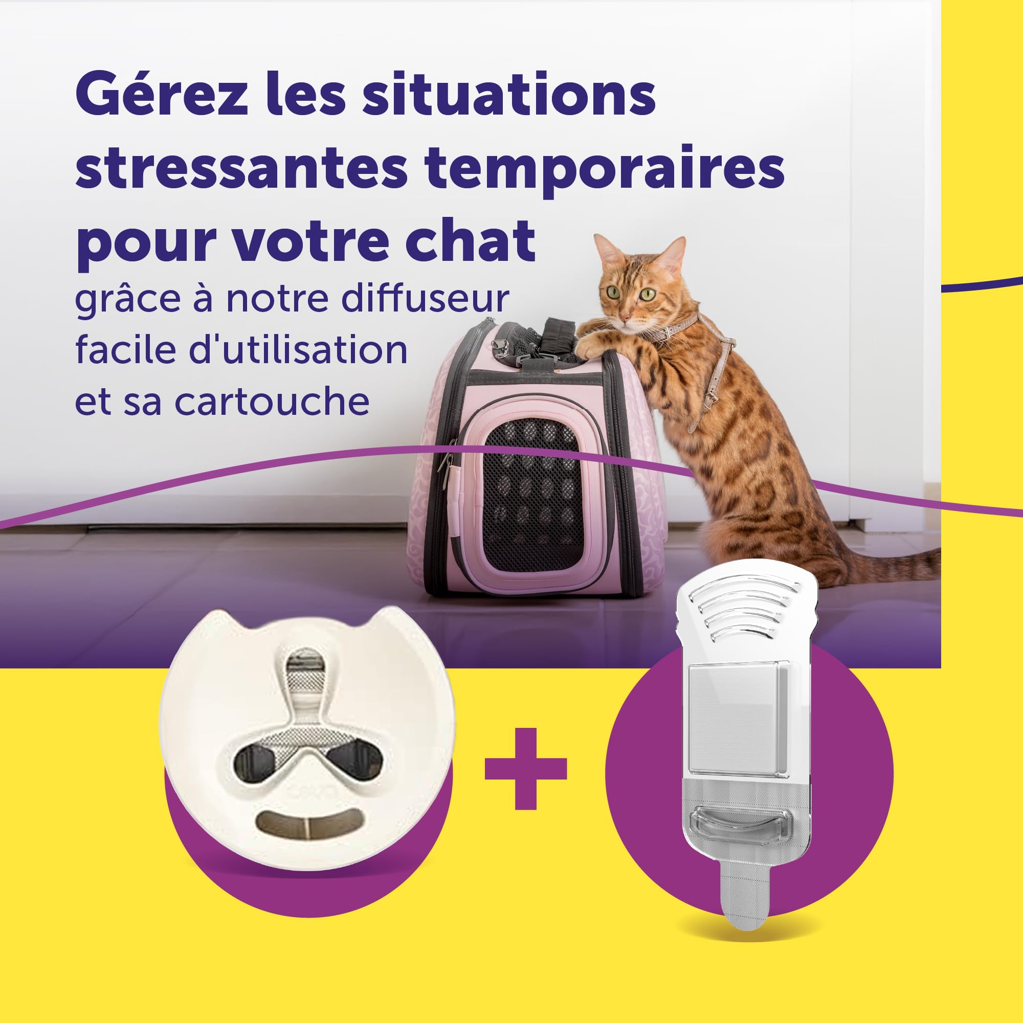FELIWAY Help! Diffuseur + Recharge de phéromones apaisantes pour Chats (durée de 7 Jours). Aide à Calmer Votre Chat Pendant Les Situations de Stress ponctuel. Recommandé par Les vétérinaires.