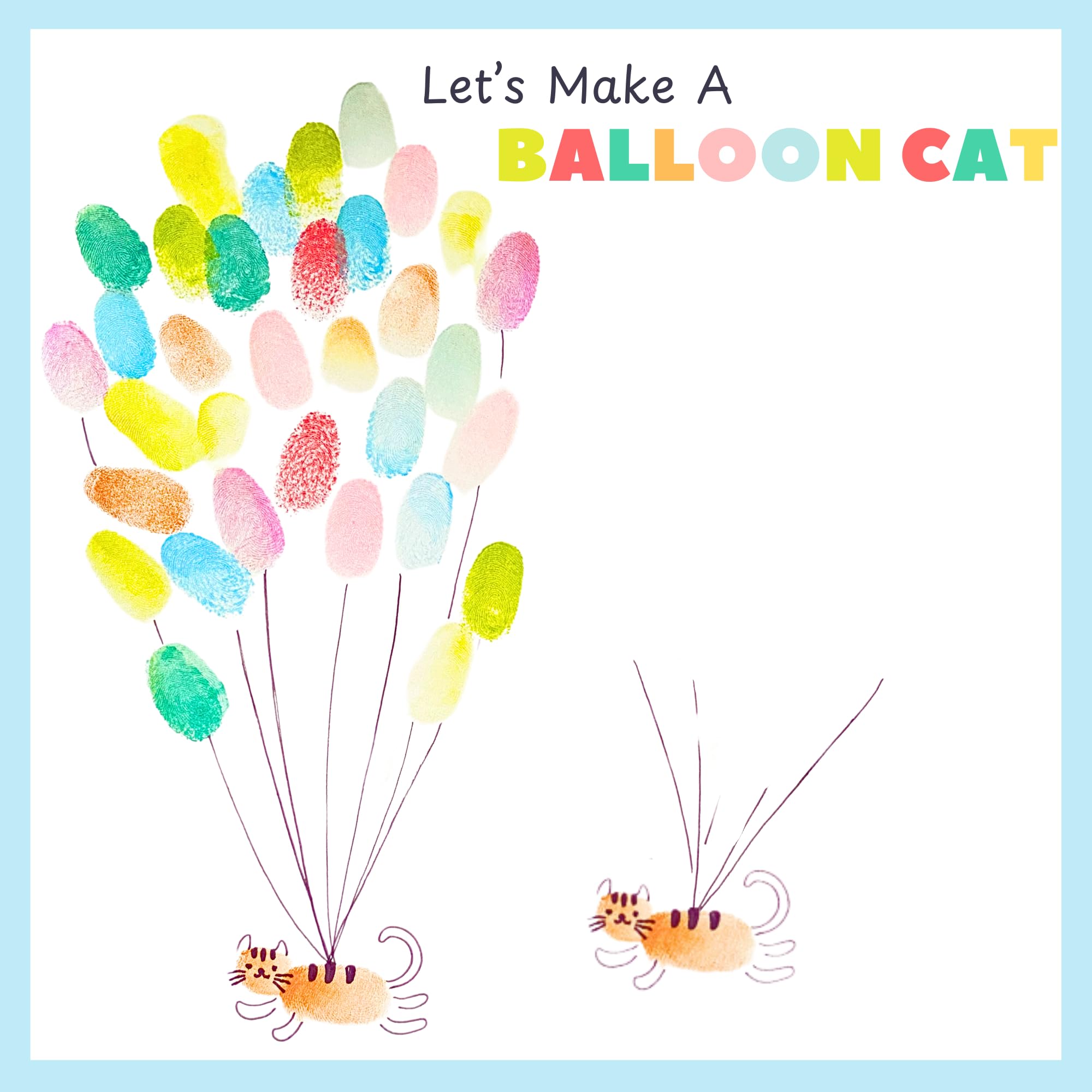 COLOR ME PRAISE Washable Ink Stamps for Kids - 10 Bright Colors Fingerprint Art Pad Set with Drawing Guide - Non-Toxic Craft Supplies for Toddlers, Preschool & Classroom Activities - Image 7