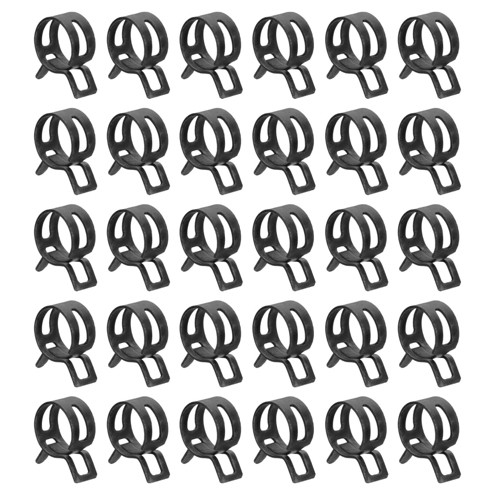 sourcing map 30pcs Spring Band Type Hose Clamps 13mm Fuel Line Hose Spring Clip Silicone Vacuum Hose Pipe Clamp Low Pressure Tube Clip Fastener, Black