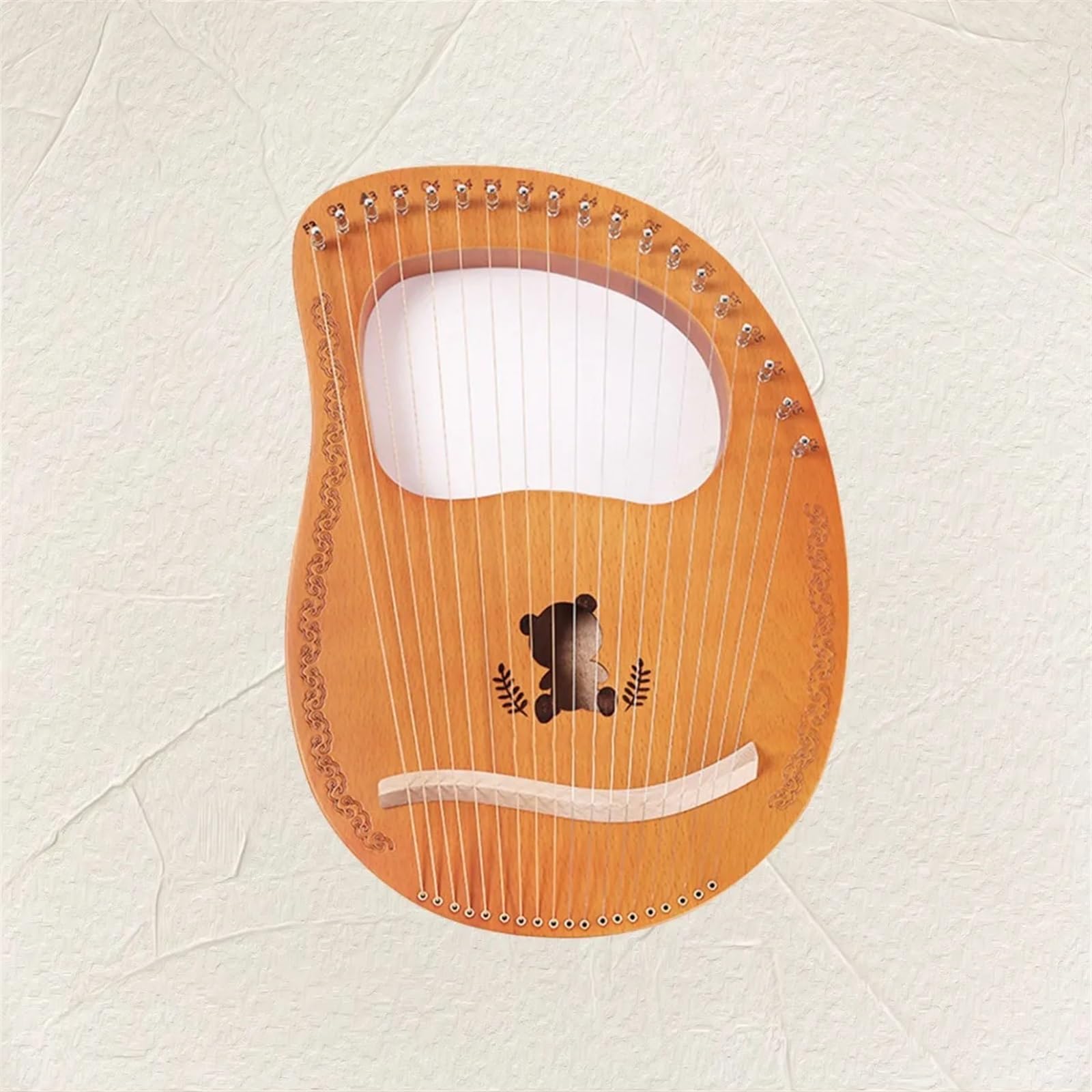 Arpa a Lira 16 Corde Pianoforte a Dito in Mogano con Strumento di accordatura for Principianti Regalo Strumenti Musicali Modello Panda in Legno Arpa a Lira per Adulti