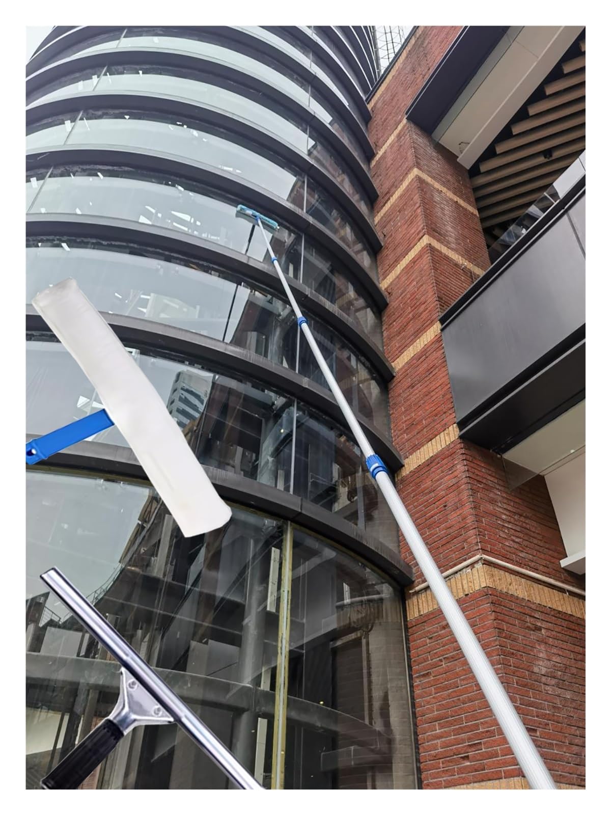 Limpiacristales Limpiador de Ventanas Varillas De Limpieza De Ventanas Empalmadas Extra Largas De 10, 11, 12 Y 15 M, Kit De Lavado Para Centros Comerciales, Tragaluces Altos Y Balcones Exteriores(15m/