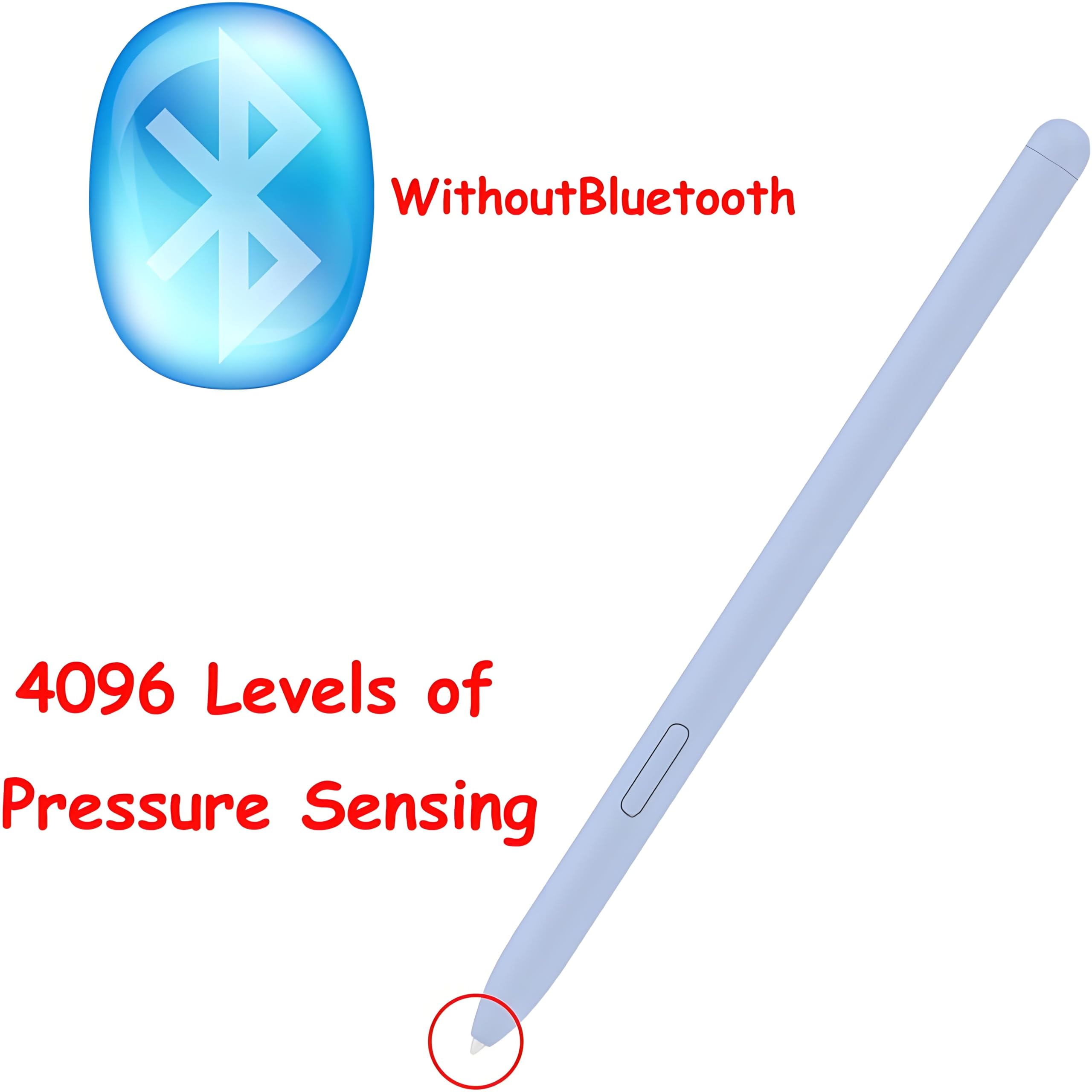 Galaxy Tab S10 Ultra Bluetooth S Pen Ersatz für Samsung Tab S10 Ultra Stift, Kompatibel mit Samsung Galaxy Tab S10 Plus, Tab S10 Ultra, Tab S10 Lite Eingabestift + 5 Ersatzfedern/Füllungen (Eisblau)