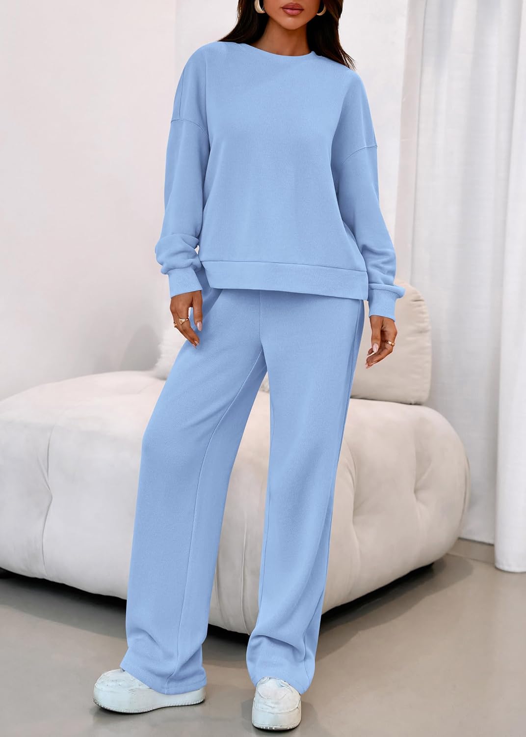 KIRUNDO Spring Fall Sweatsuits Women 2 Piece Outfit Lounge Sets 2026 Matching Airport Travel Sweatshirt Sweatpants Tracksuit - Image 7