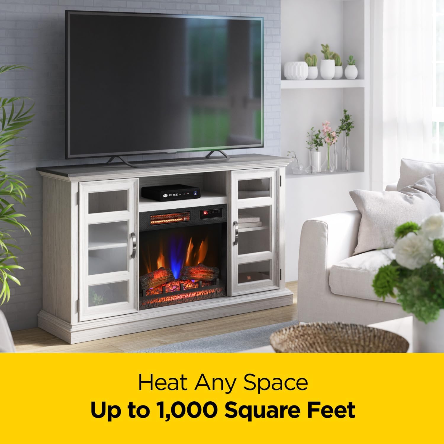 Duraflame Electric Fireplace heat coverage