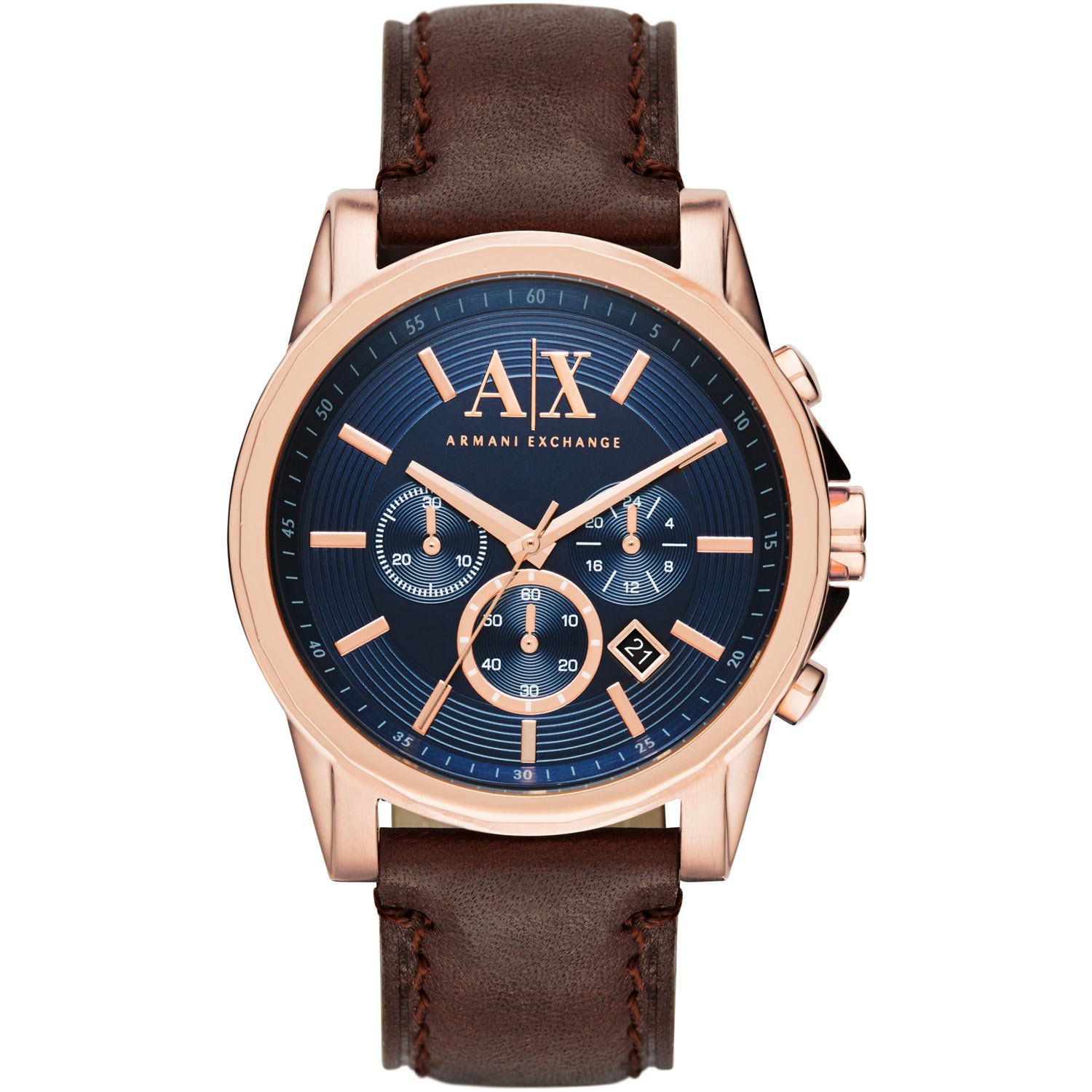 Armani Exchange Leather Outerbanks Analog Blue Dial Men Watch-Ax2508, Brown Band (B013WFOSCK) Amazon Price History, Amazon Price Tracker