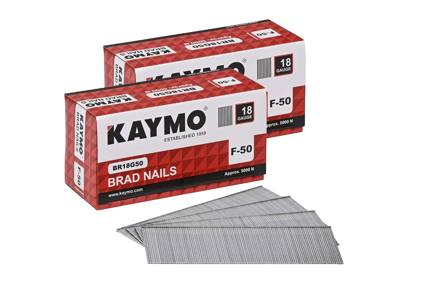 Kaymo 18G Brad Nails - 5000 Pack -10 Kaymo 18G Brad Nails - 5000 Pack -10