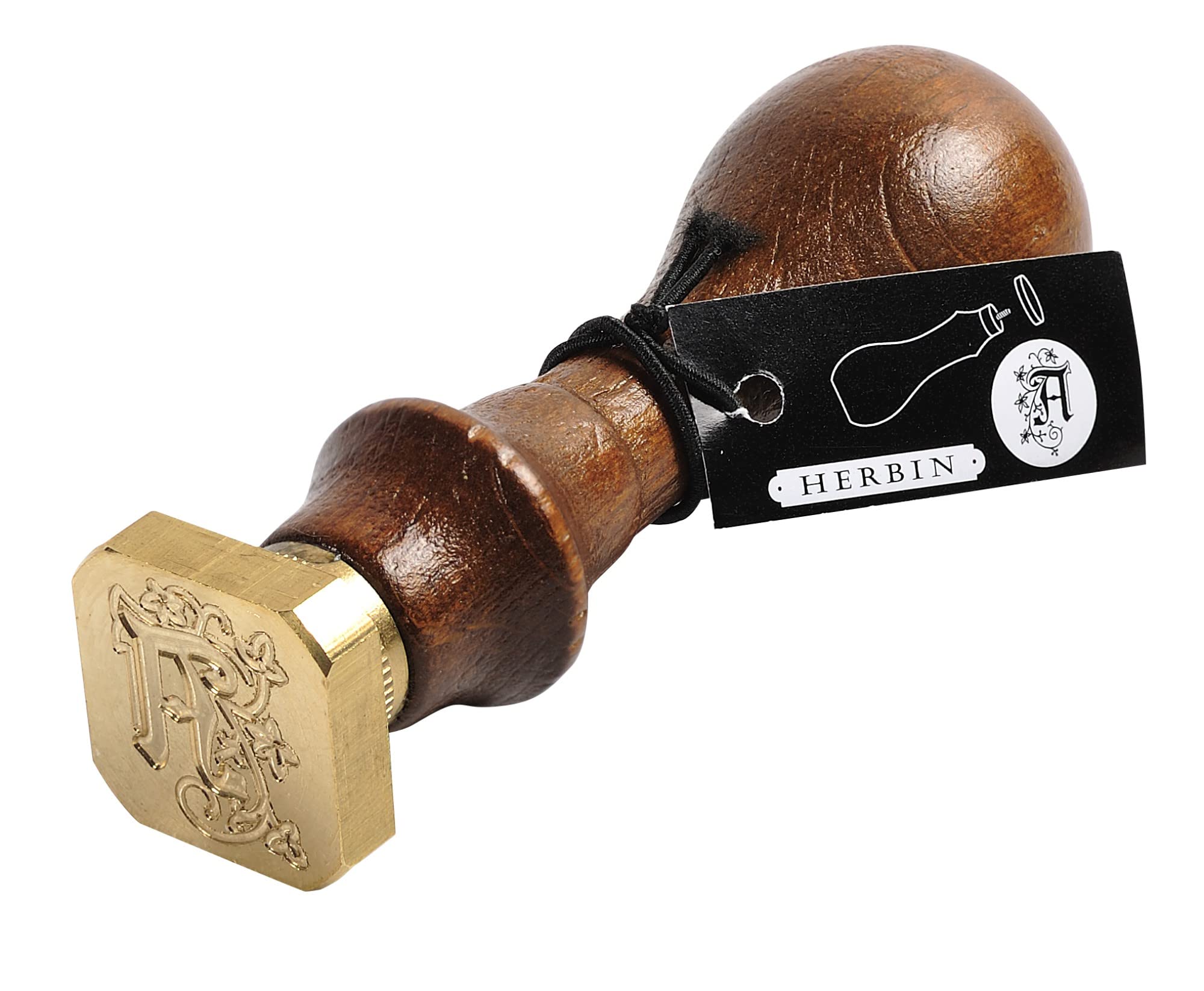 Jacques Herbin 40020T, A square seal with varnished wooden handle, illuminated, The Letter T, Manufactured in France - Image 2