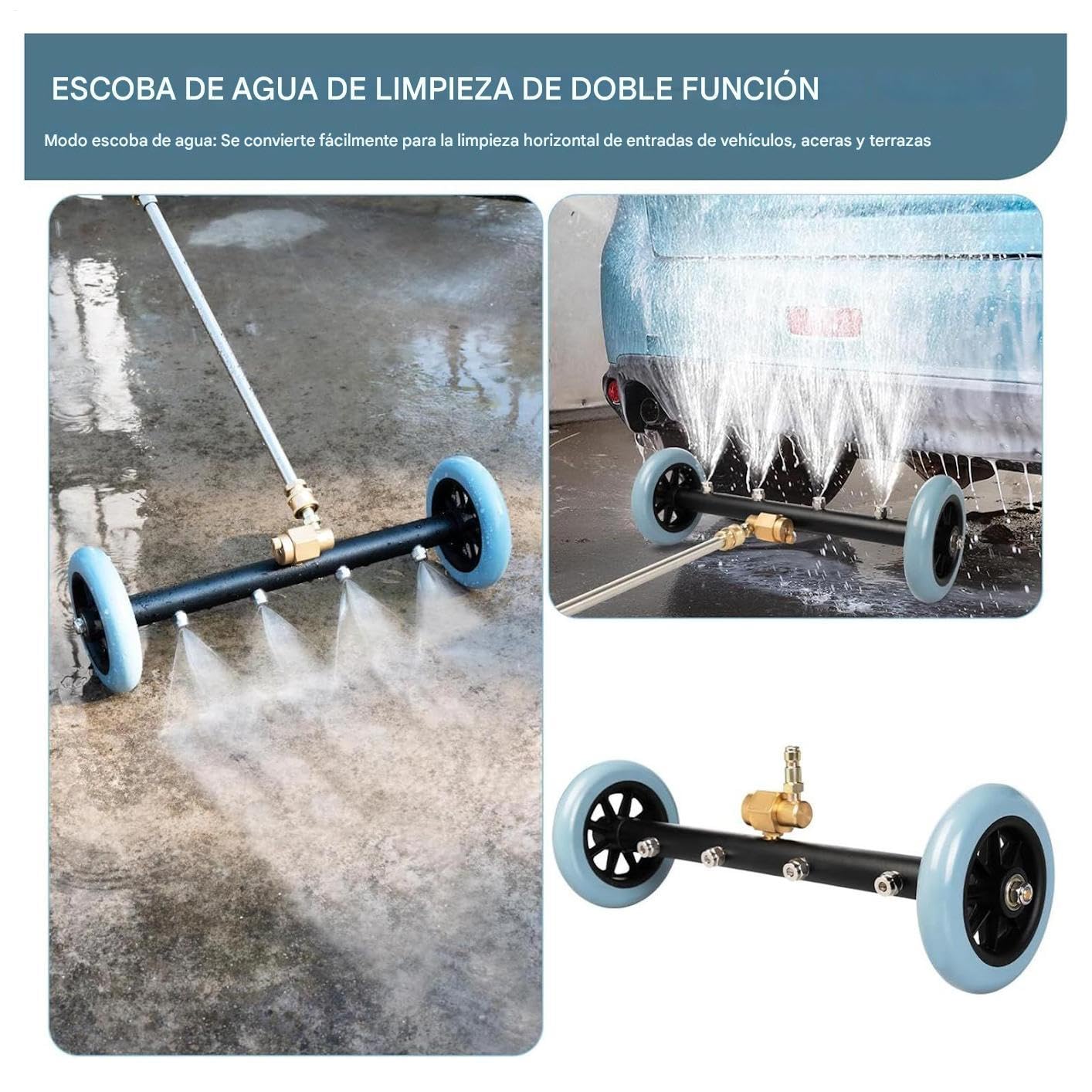 Limpieza De Bajos De Coche Adaptador Limpiador Con Boquilla De Presion De | Escoba De Hidrolimpiadora De 40 Cm Para Chasis Hormigón Entrada Plataforma Suelo Jardín