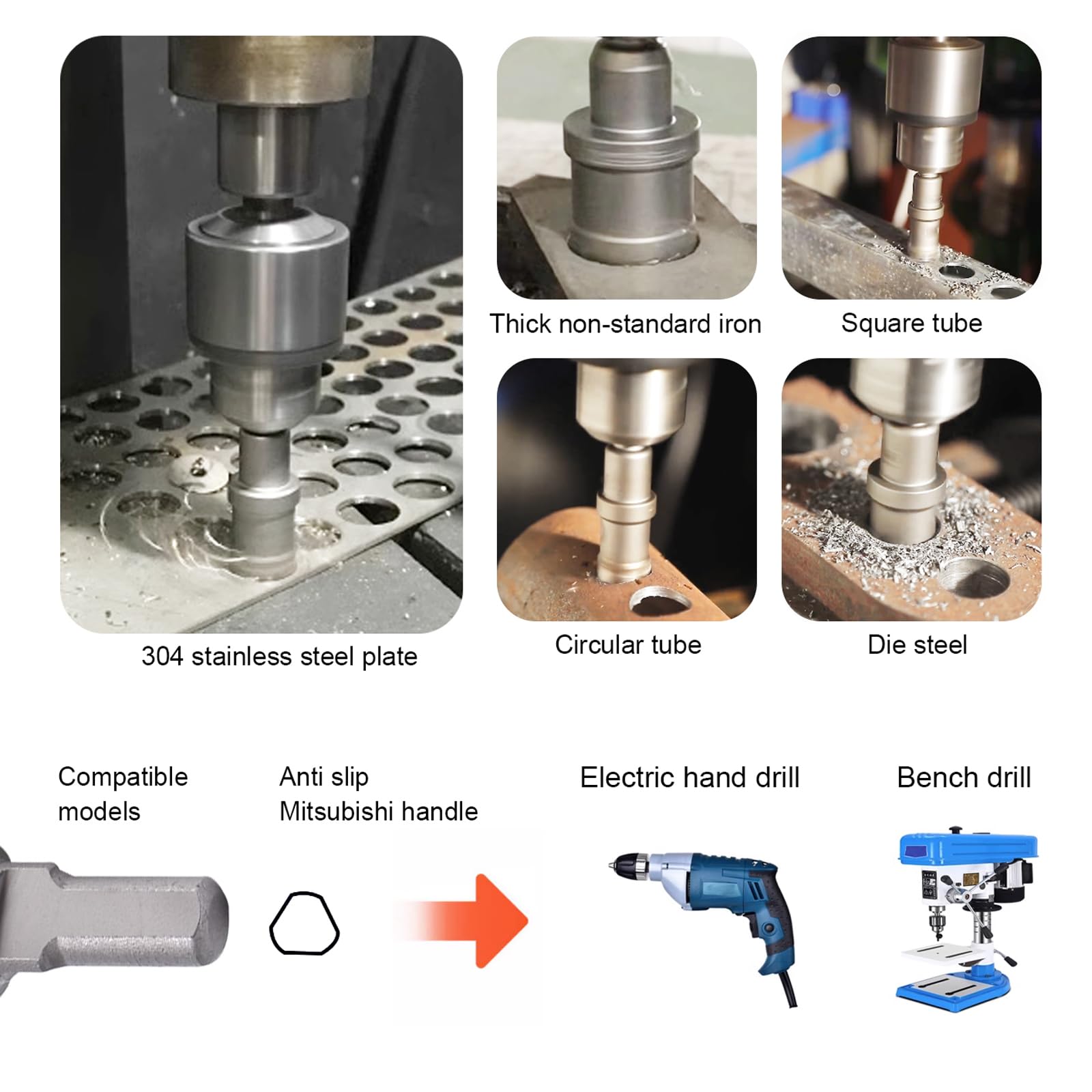 Carbide Hole Saw Kit - 13 Piece for Metal & Wood -6