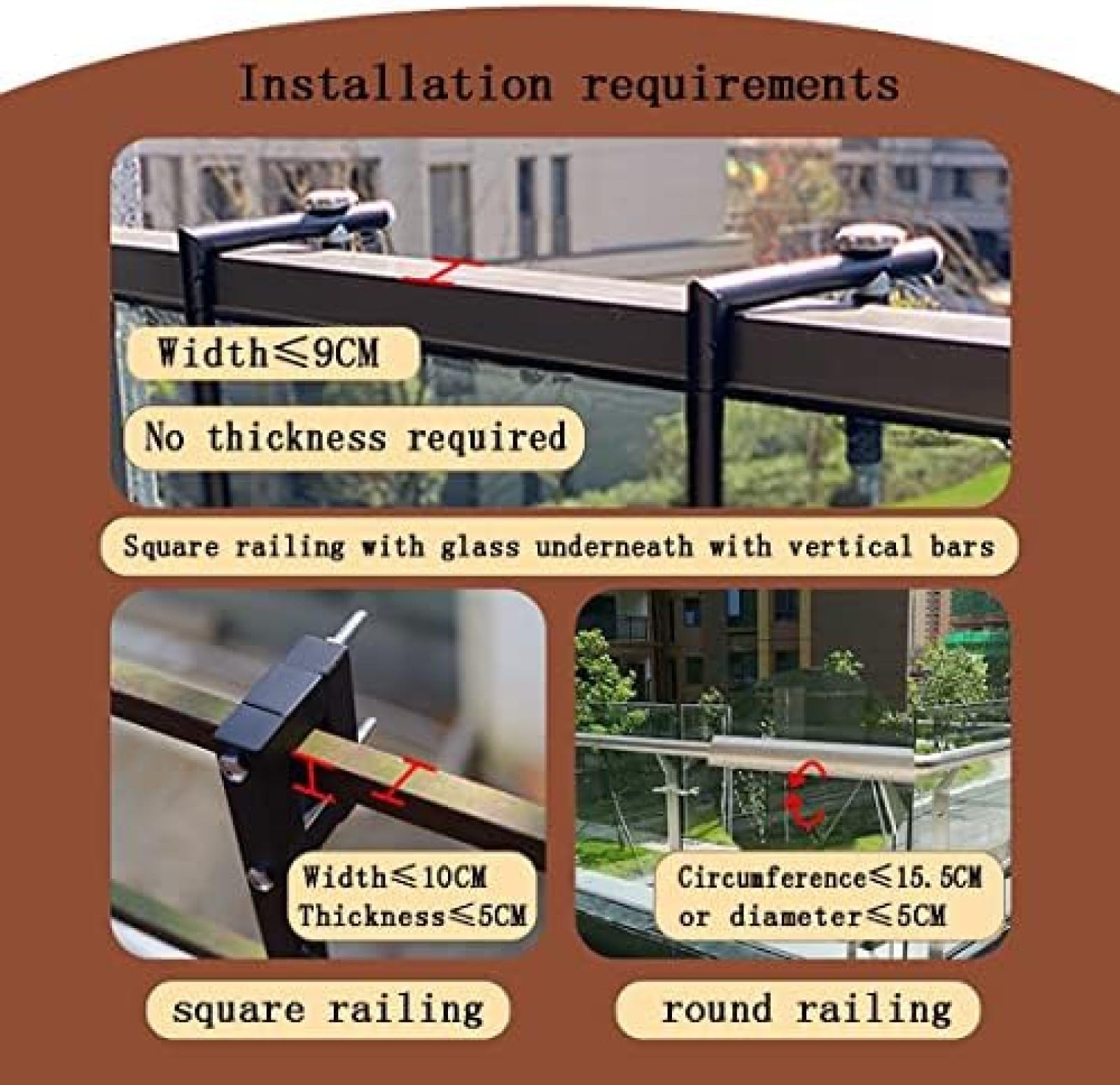 Balkonowy Stolik Barowy Na Balustrady, 80*26cm/31,4*10,2 Cala, Drążek Balkonowy, Stół Balkonowy Wiszący, Składany Stolik Na Zewnątrz, Wiszące Stoły Relingowe Na Pokład, Stoliki Boczne Montowane Na