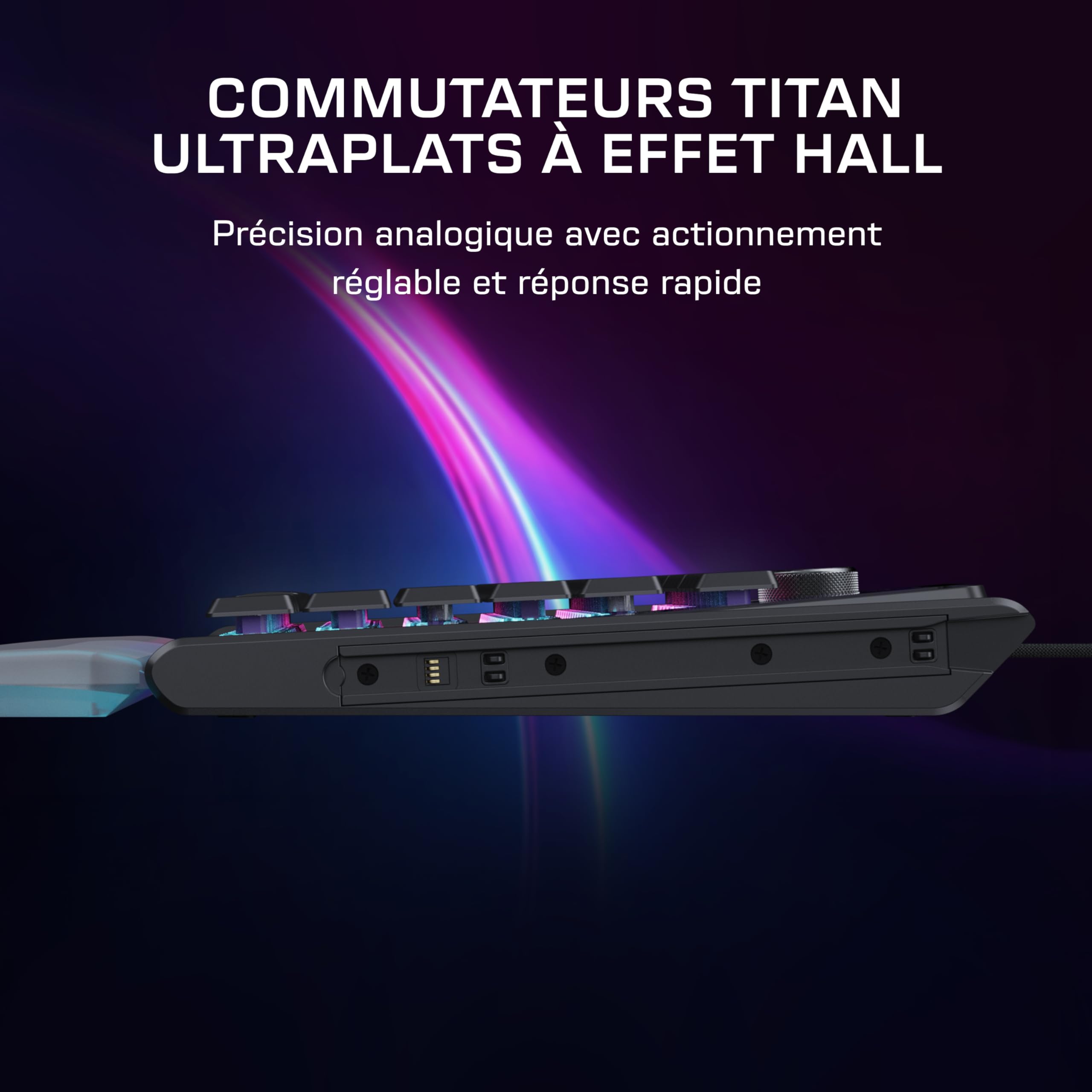 Turtle Beach Command Series KB7 TKL Clavier Gaming Filaire avec écran Tactile Display 4,3", Touches Titan discrètes à Effet, Capuchons de Touches PBT Double Frappe et Rails modulaires - (FR AZERTY)