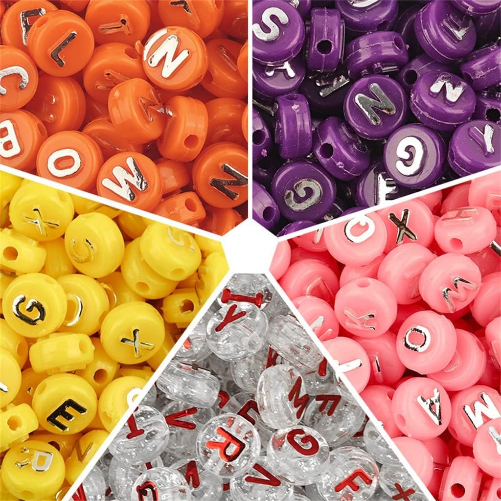 SHYPYG アクリル10mmラウンドフラットゴールド/スリバーレタービーズDIY自家製ネックレスブレスレットジュエリーアクセサリー