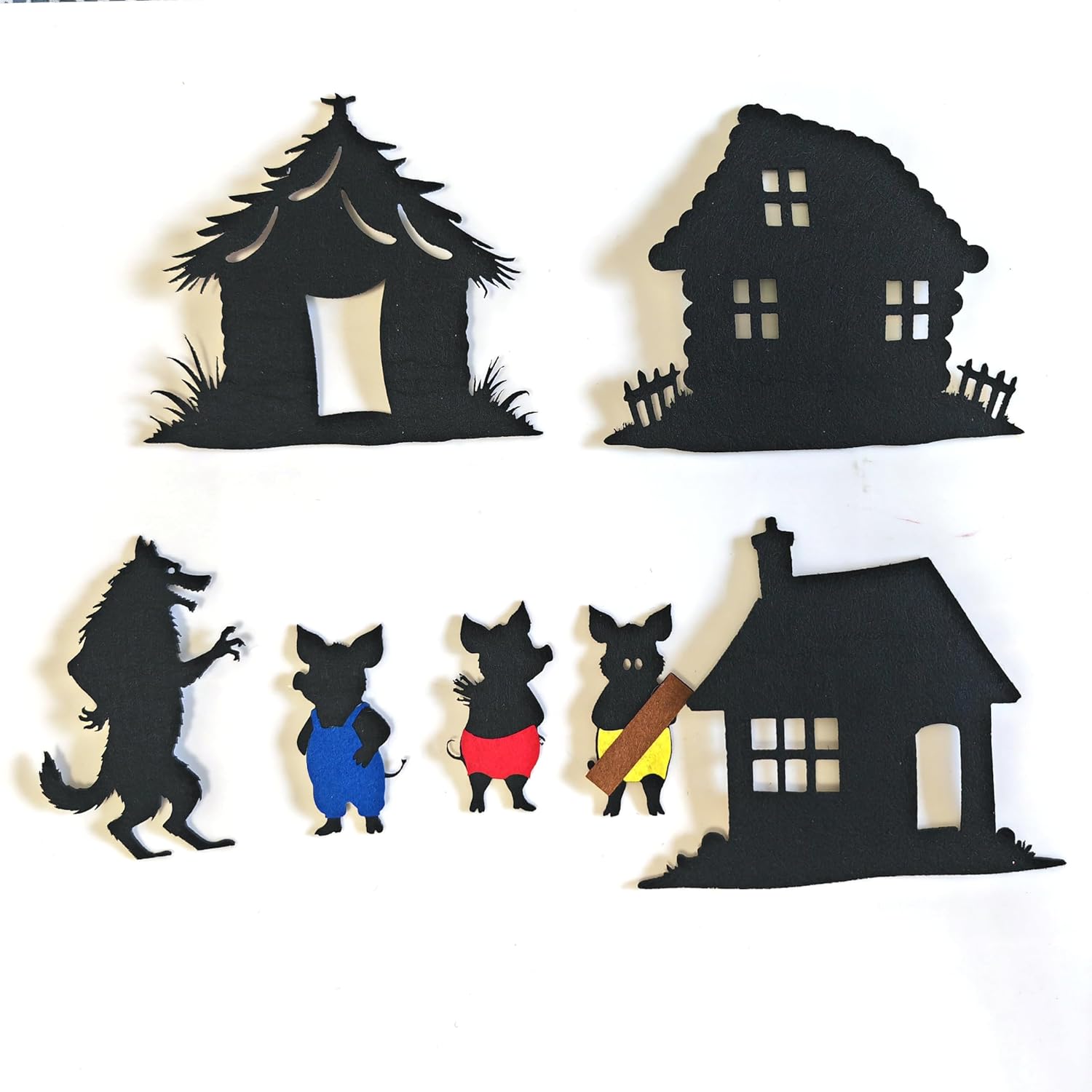 Shadow Puppet Theater – Glitter Felt Fairy Tale Silhouette Set, DIY Storytelling Hand Puppets, Classic Fable Shadow Play Kit for Creative Family Fun & Imaginative Play