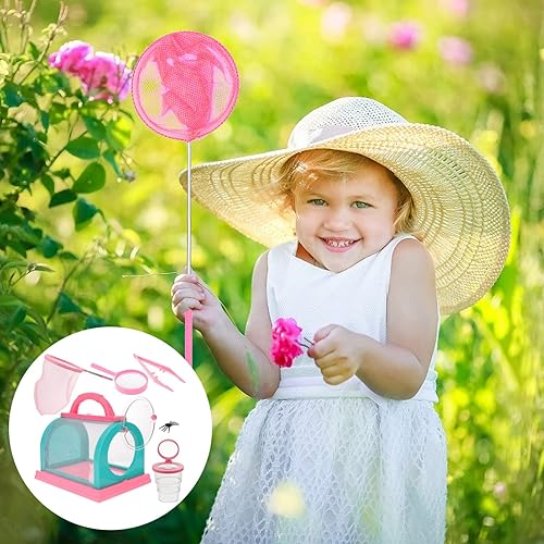 Miniatura 5 de Gadpiparty Herramientas para atrapar insectos para niños, juego de exploración al aire libre con jaula, pinzas, lupa, red y taza de observación,