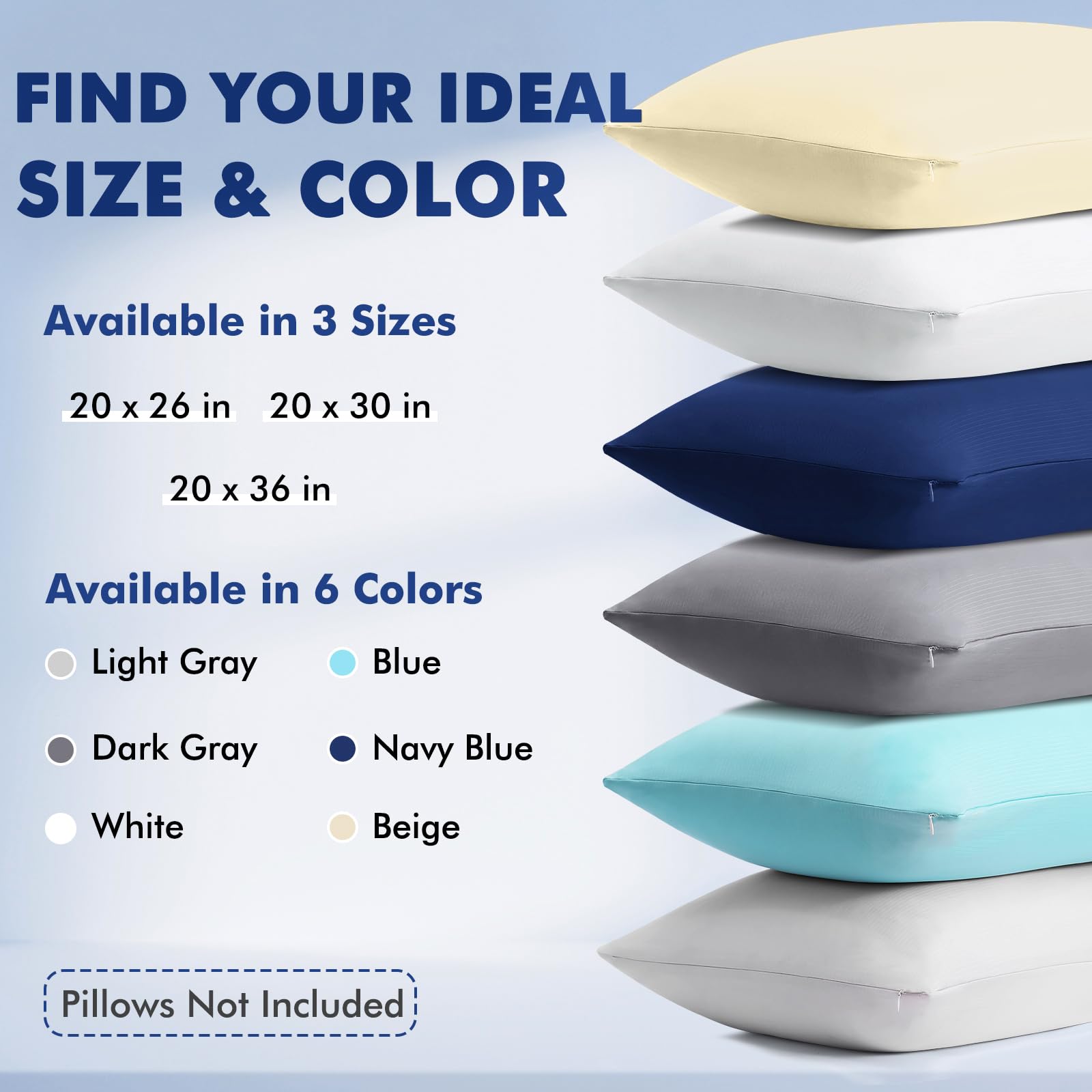Elegear Silver Infused Cooling Pillow Cases for Hot Sleeper, Standard 2Pack