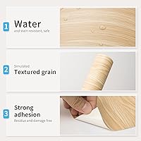 Vista 4 de Art3d Papel de Contacto Autoadhesivo para Encimeras (200"x17.7", Haya Brillante 1)