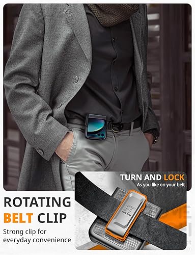Miniatura 4 de Rome Tech Funda con clip para cinturón para Motorola RAZR+ Plus 2023 (3- generación), RAZR4 40 Ultra con cinta adhesiva Agarre texturizado Rugged