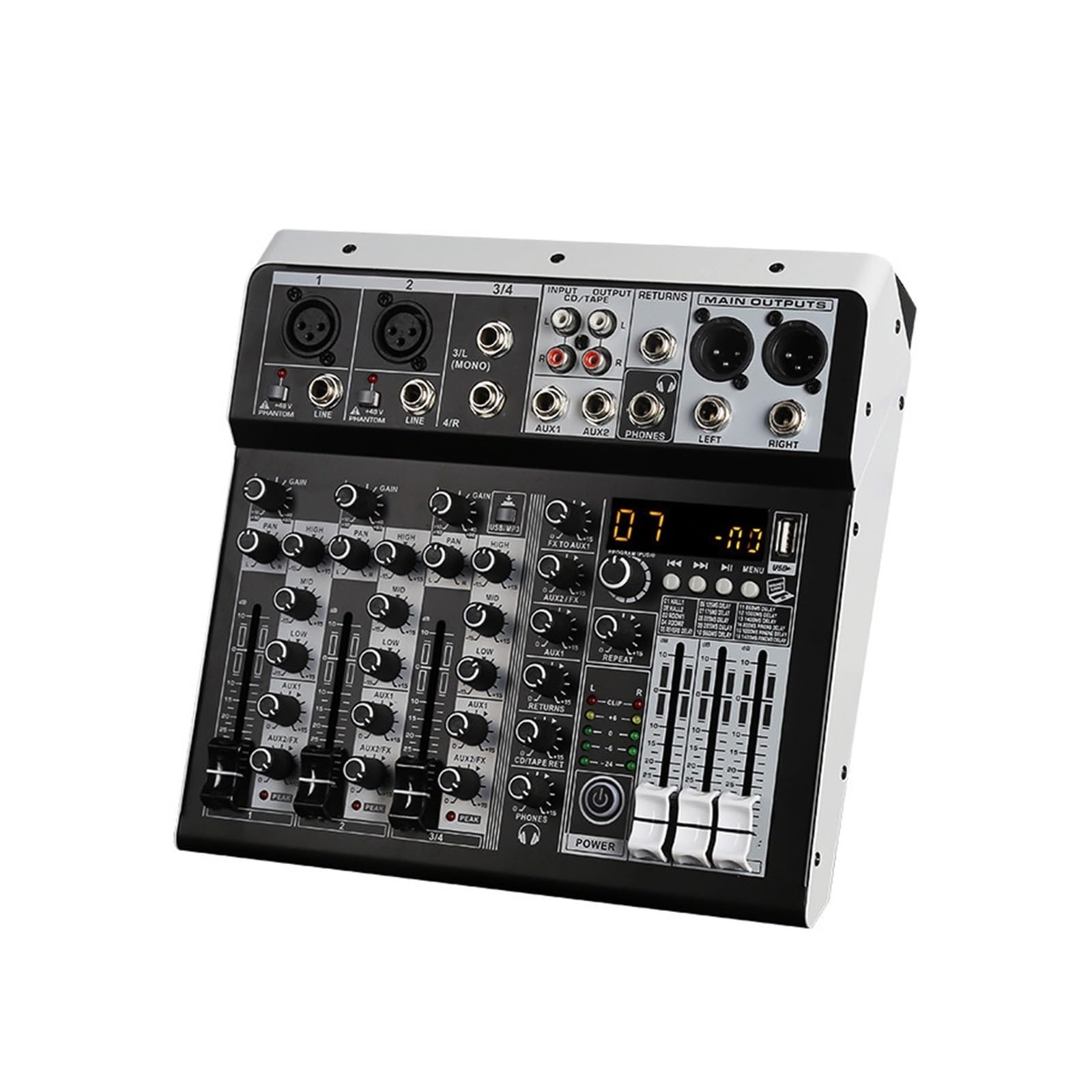 Mixer audio, Mixer audio con effetti for principianti professionisti Ingresso stereo a 4 canali Streaming live a 8(4 Channle)