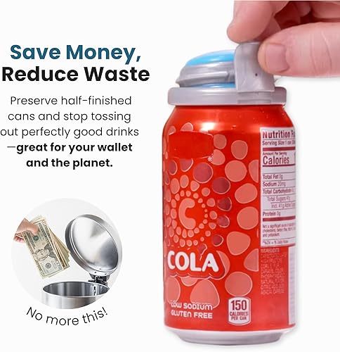 Miniatura 4 de Jokari Bomba Fizz Keeper de 2 clics y vierte latas de tamaño estándar de 12 onzas de bebidas carbonatadas. Mantén refrescos, seltzer, cerveza y más