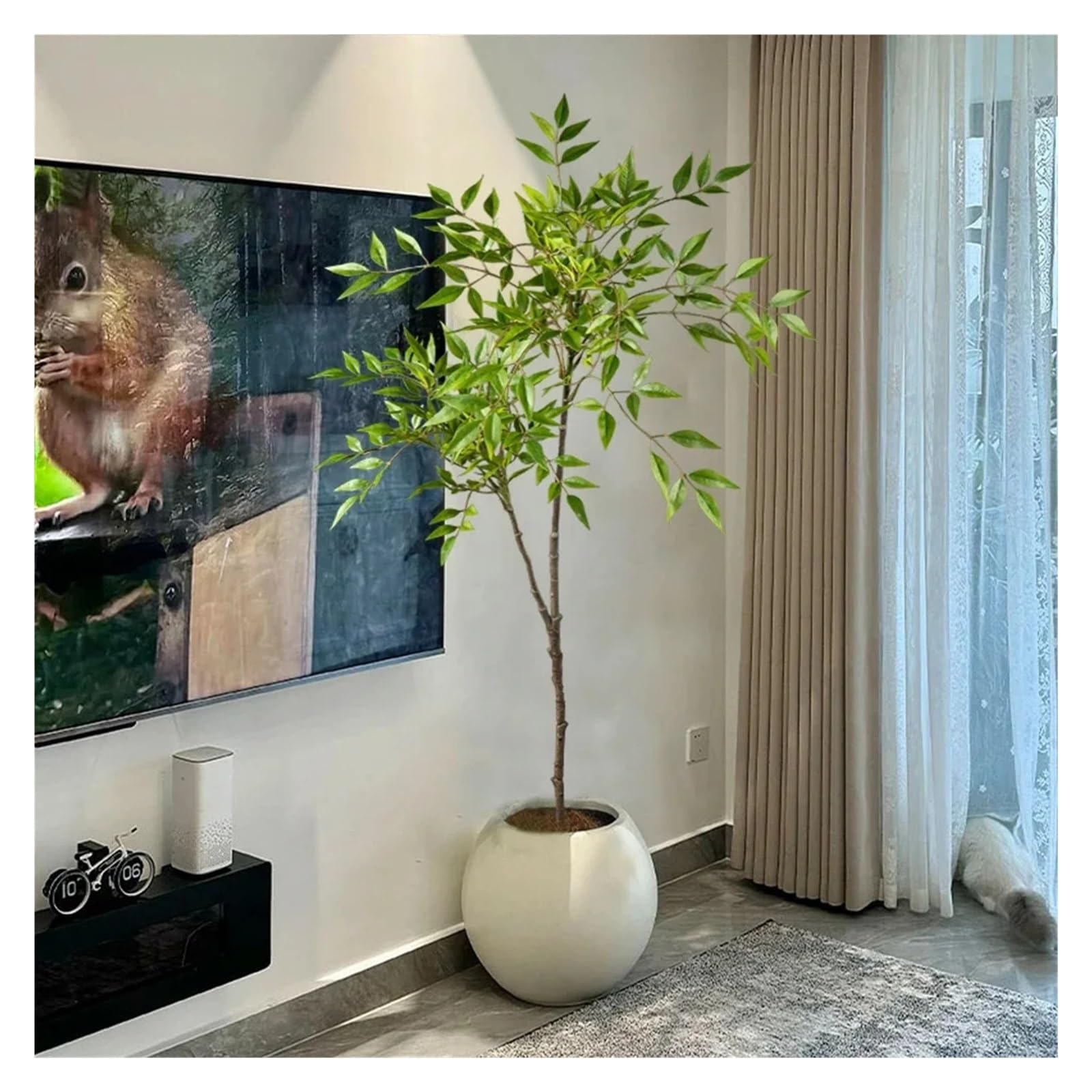 Künstliche Tannenzweige 75–140 cm künstliche Pflanzen, Nandina-Baum, grün, hohe, Blätter, Zweige for die Dekoration von Haus, Garten und Büro(75cm 1 Branch)