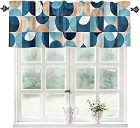 Vista 9 de Cenefa de cocina para ventanas, Día de la Independencia, pentagrama, textura de arpillera a cuadros, semitransparente, con bolsillo para barra