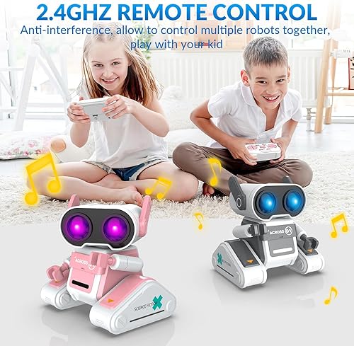 Miniatura 4 de Robot de juguete RC para niños, robot recargable de control remoto para niños y niñas, con demostración automática, movimientos de baile, música,