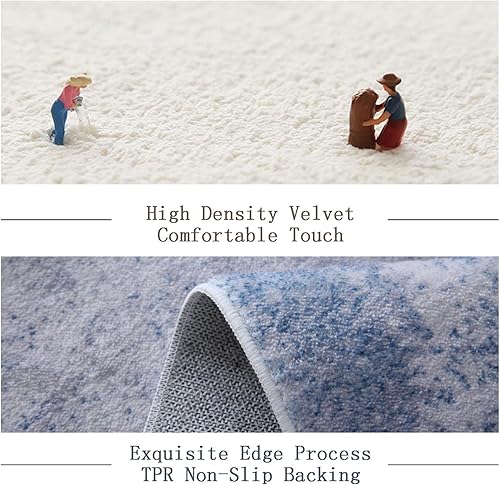 Miniatura 5 de FINOREN Art Line - Alfombra de área de 4 x 6 pies, para sala de estar, dormitorio, cocina, pasillo, parte trasera antideslizante, no se desprende,