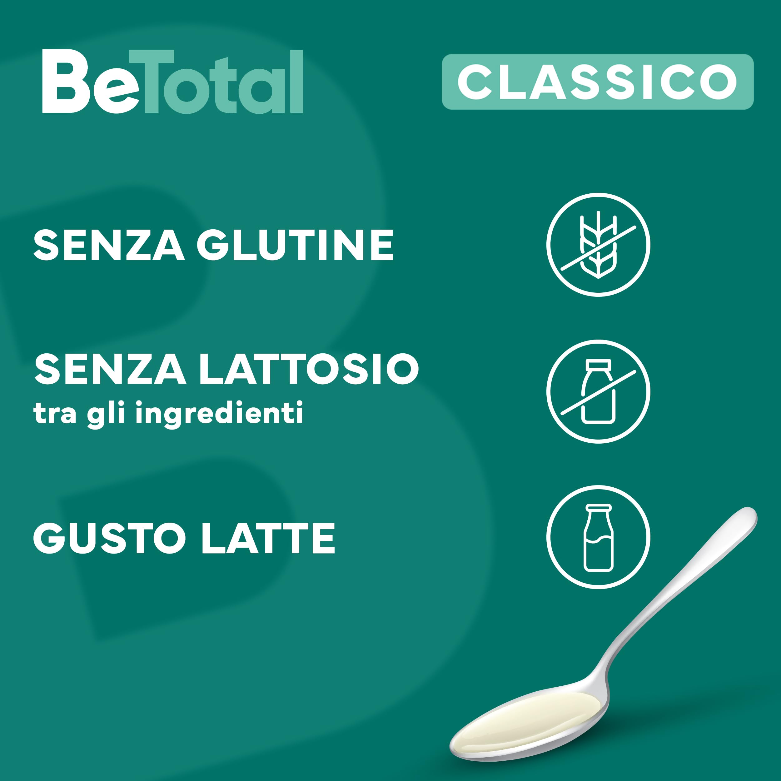 Be-Total Classico Integratore Alimentare di Vitamina B per Ridurre la Stanchezza e Riattivare l’Energia, a Supporto del Sistema Immunitario, Bambini 3+ e Adulti, Gusto Latte, 2x200ml