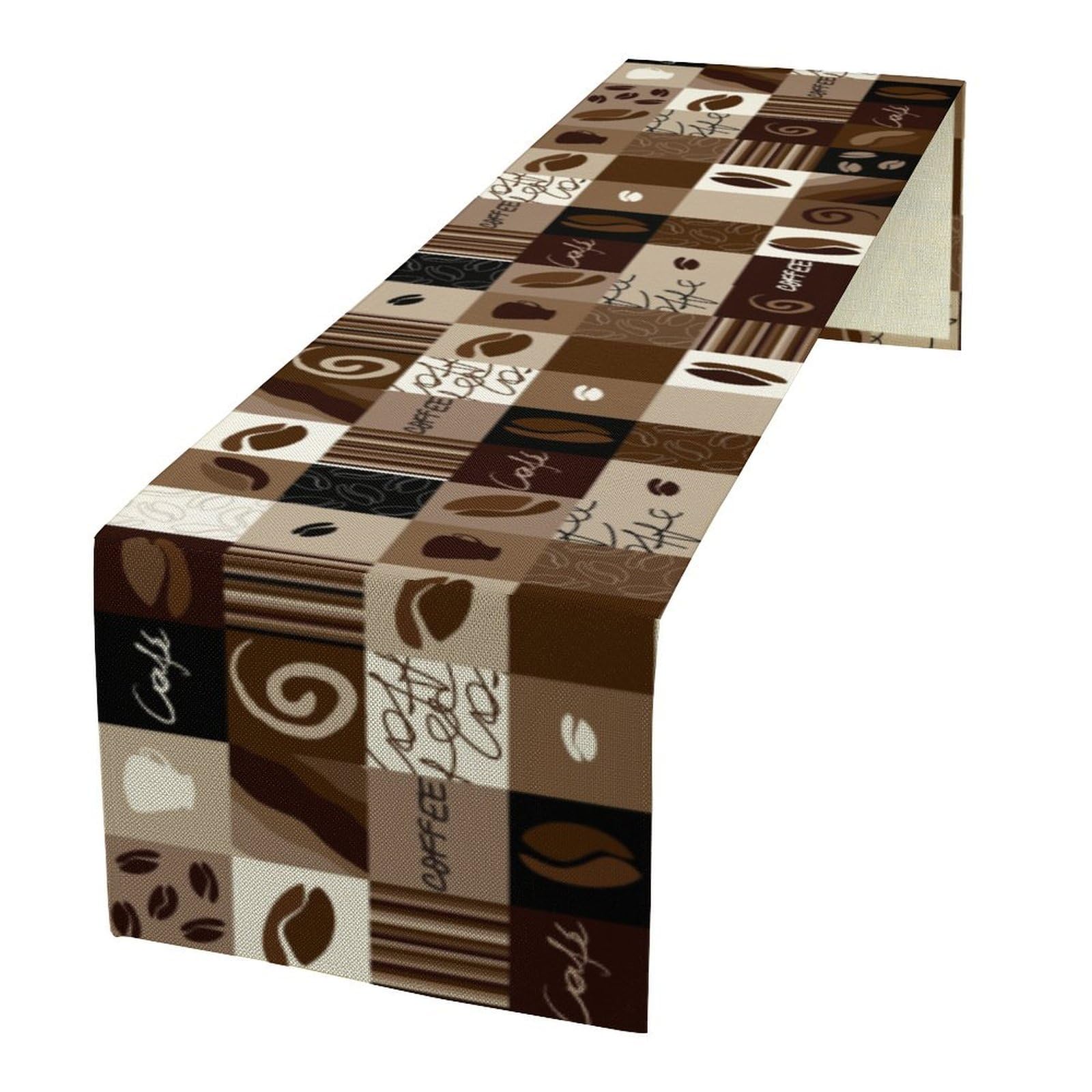 Houselerax Coffee Theme Table Runner，Coffee Time Country Rustic Farmhouse Kitchen Dining Table Decoration for Home Party Decor 13" x36"