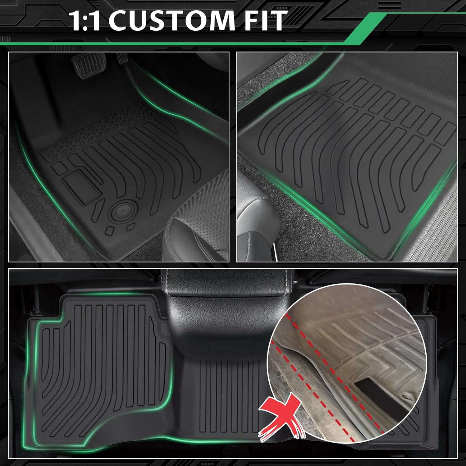 Floor Mats & Cargo Liner for Jeep Grand Cherokee 2005-2010, Grand Cherokee WK Laredo, Limited, Summit All Weather Floor Liners, 2005 Jeep Grand Cherokee Accessories, TPE Duty Waterproof Trunk Liners