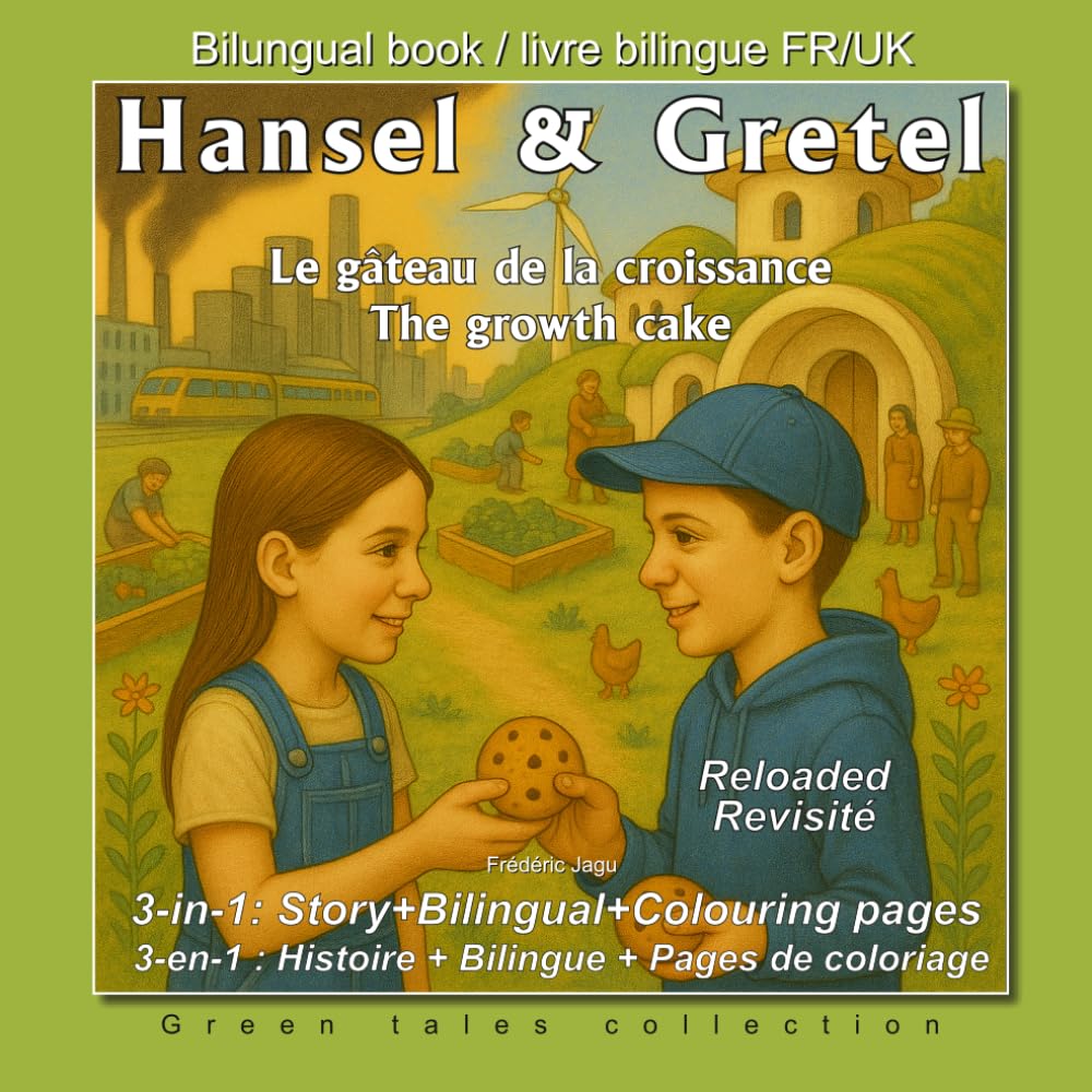 Hansel & Gretel reloaded, Le gâteau de la croissance, The growth cake.: Reloaded/Revisité 3-in-1: Bilingual FR–EN Story & Permaculture Coloring Book