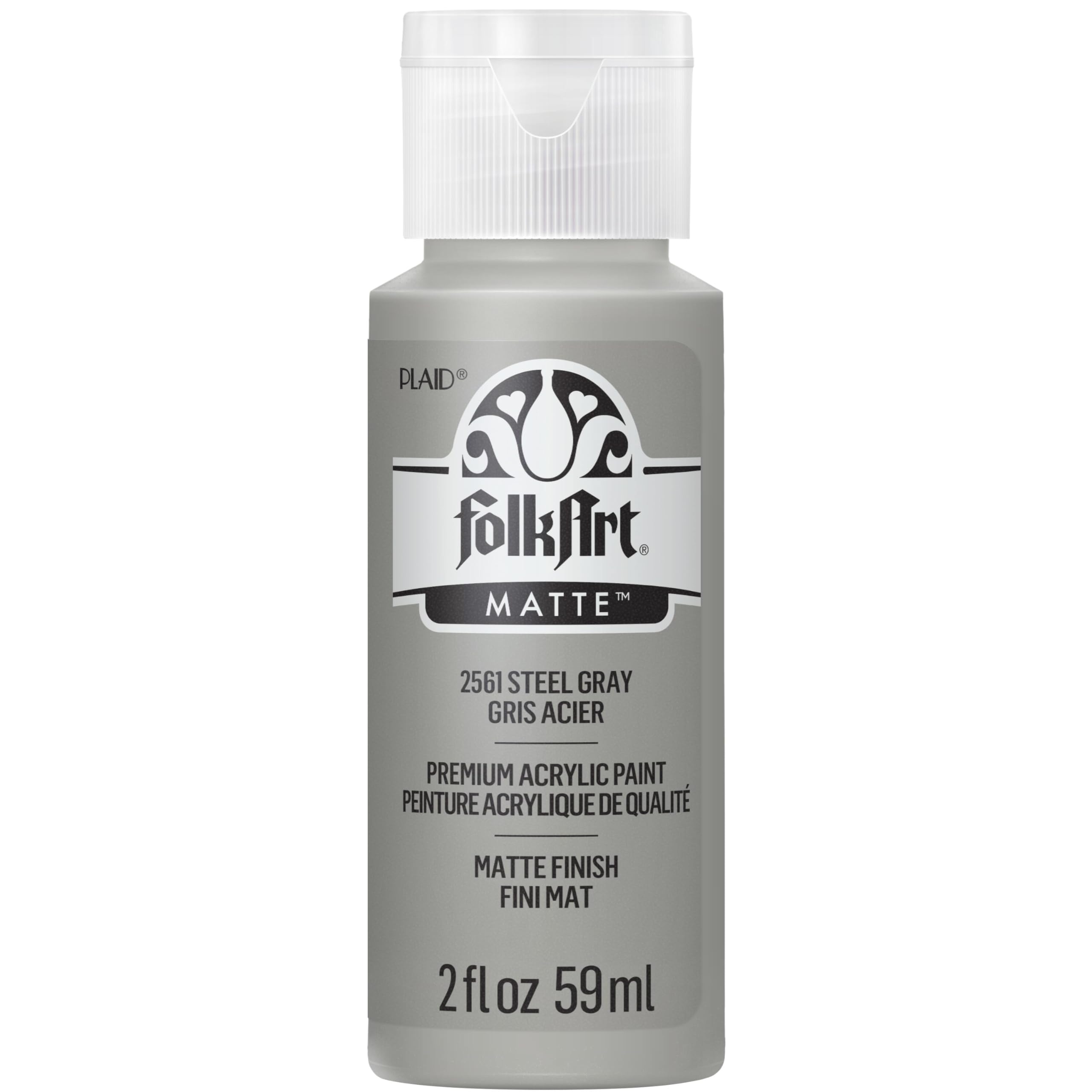 FolkArt Acrylic Paint in Assorted Colors (2 Ounce), 2561 Steel Gray โ image 1
