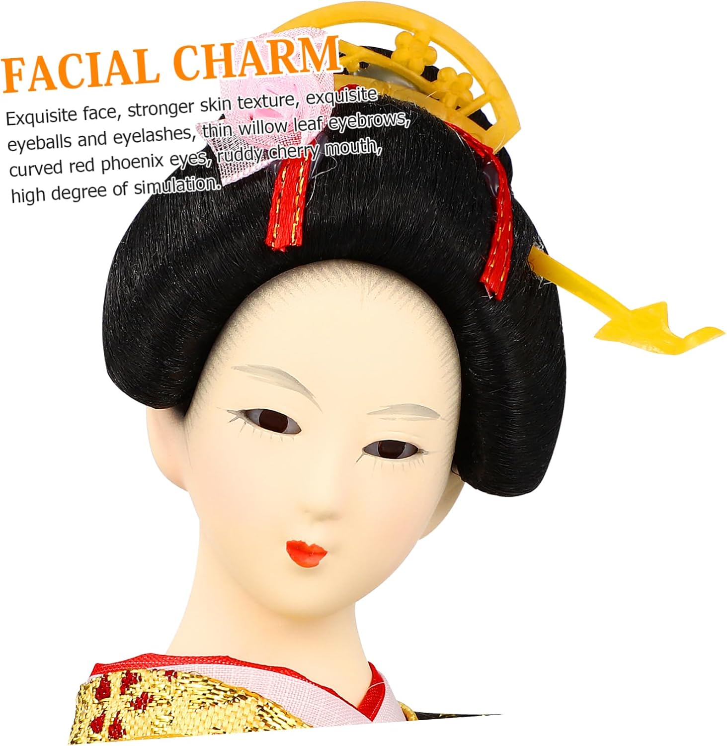 Garneck 1Pc Japanese Geisha Doll Tabletop Ornament Humanoid Doll Decor for Home Office Traditional Japanese Kabuki Design Present for Collectors Decorative Display Random Color