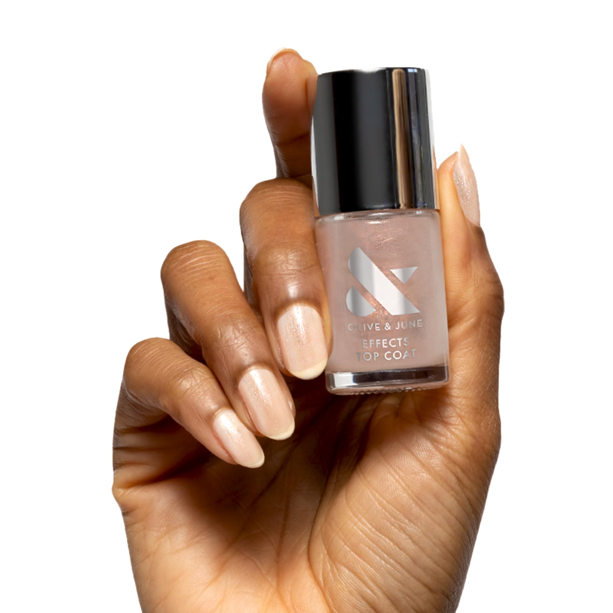 Olive & June Long Lasting Nail Polish Top Coat - Golden Effect | Gel-Like Finish | No Lamp Needed | Lasts up to 10 days | Salon-Quality at Home |