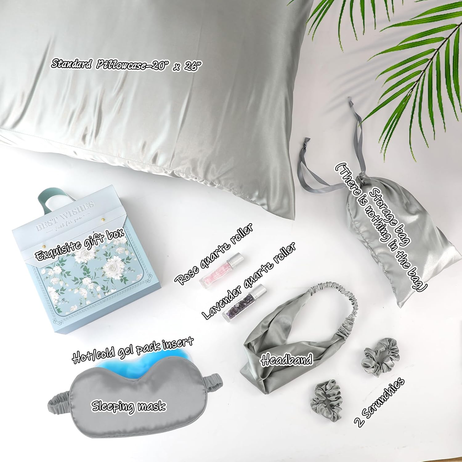 Gifts for Teen Girls, Mothers Day Teen Girl Gift for 10 11 12 13 14 15 16 18 Year Old, Tween Girl Gifts Ideas, Daughter, Sister Birthday Gifts, Satin Pillowcase, Satin Eye Mask and Hair Accessories