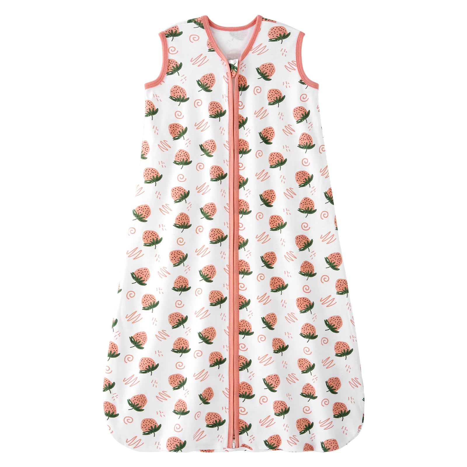 Unnivoll Schlafsack Baby Sommer 0.5 Tog 100% Baumwolle Sommerschlafsack Babyschlafsack 18-24 monate 90 cm für Jungen Mädchen Kinder Erdbeere