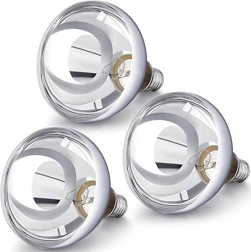 Vista 11 de VIHOSE Paquete de 2 lámparas de calor de 250 W, 120 V, R40, bombillas incandescentes de vidrio, bombillas de calefacción incandescentes para Plateado