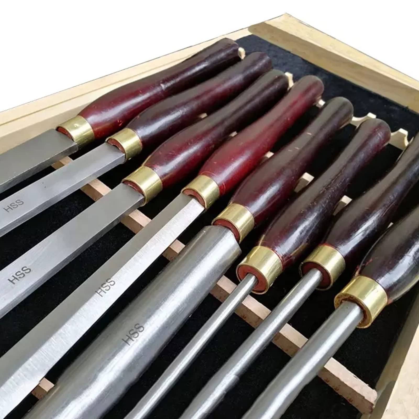 Herramientas de torneado de madera, juego de cinceles, herramientas de torneado de madera de carburo, cincel de torno, juego de herramientas de 8 piezas con estuche de almacenamiento, casquillos de