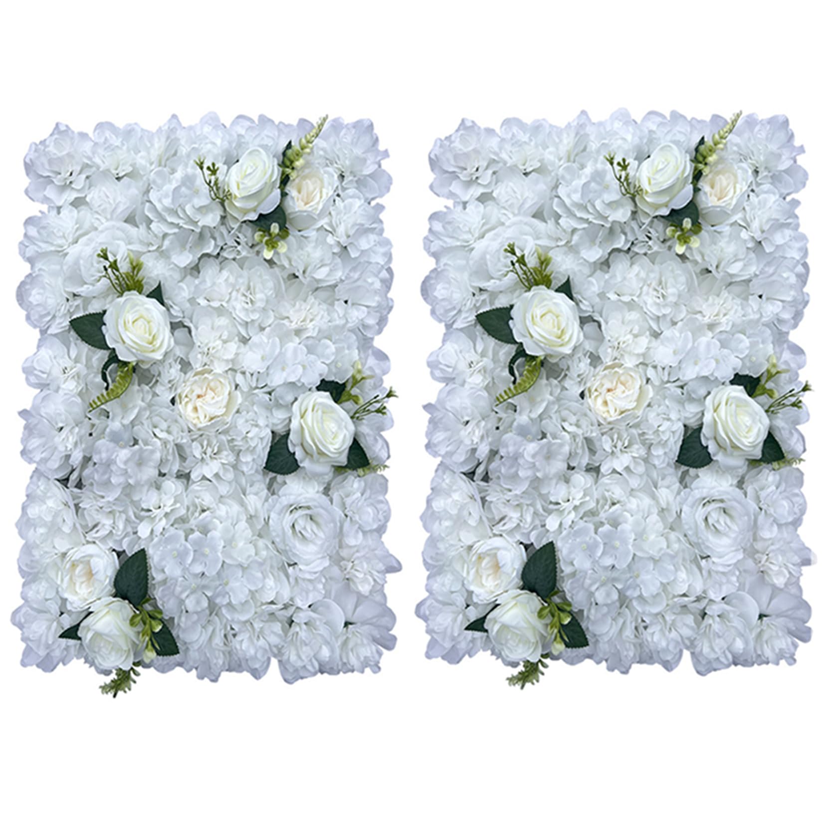 Panneau mural floral de 60x40 cm lot de 2 tapis d'hortensias artificiels