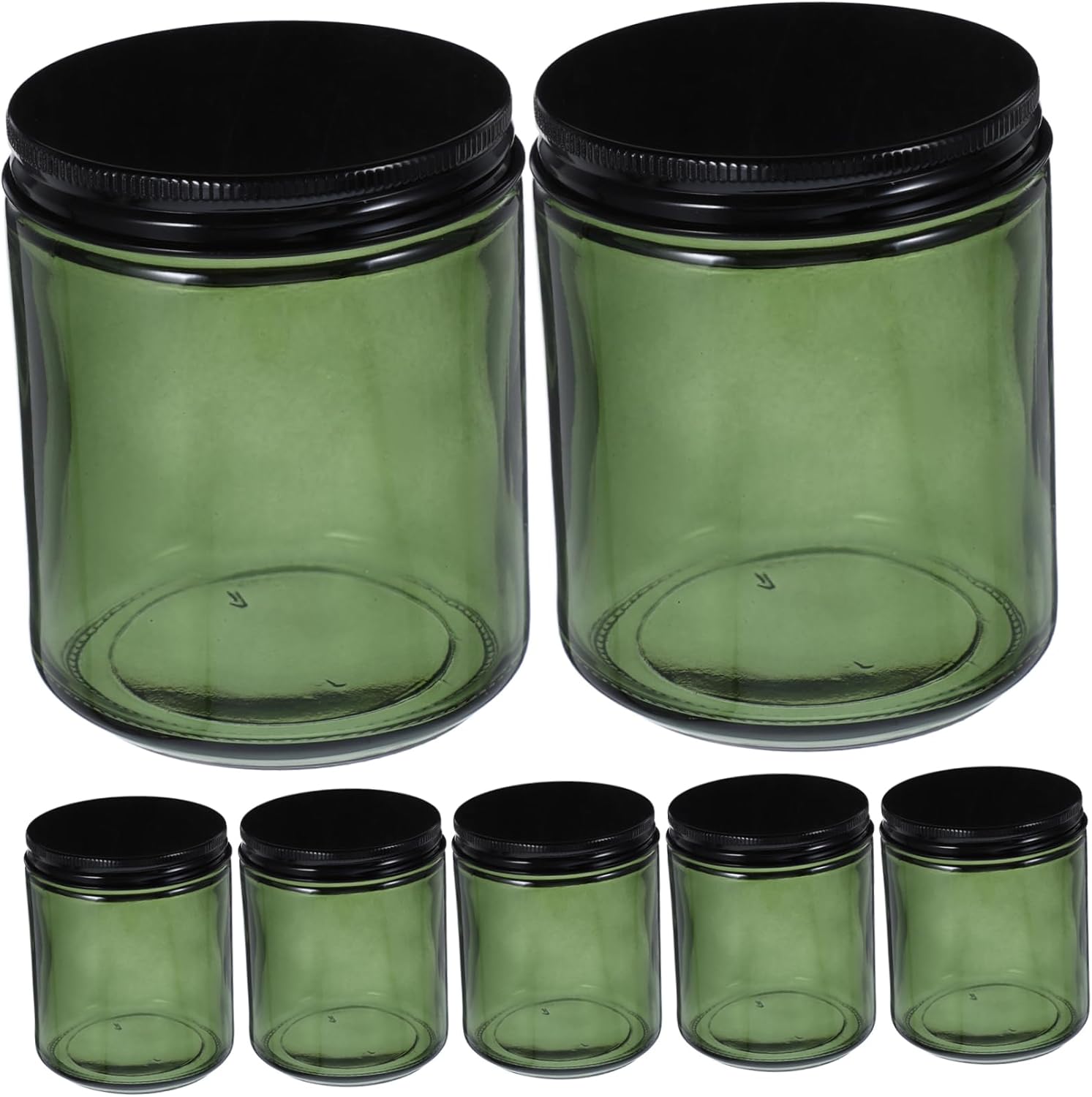 STOBAZA 12Pcs Clear Glass Candle Jars with Sealing Lids Empty Candle Holders for Soy Candle Making DIY Cosmetics and Home Storage Containers