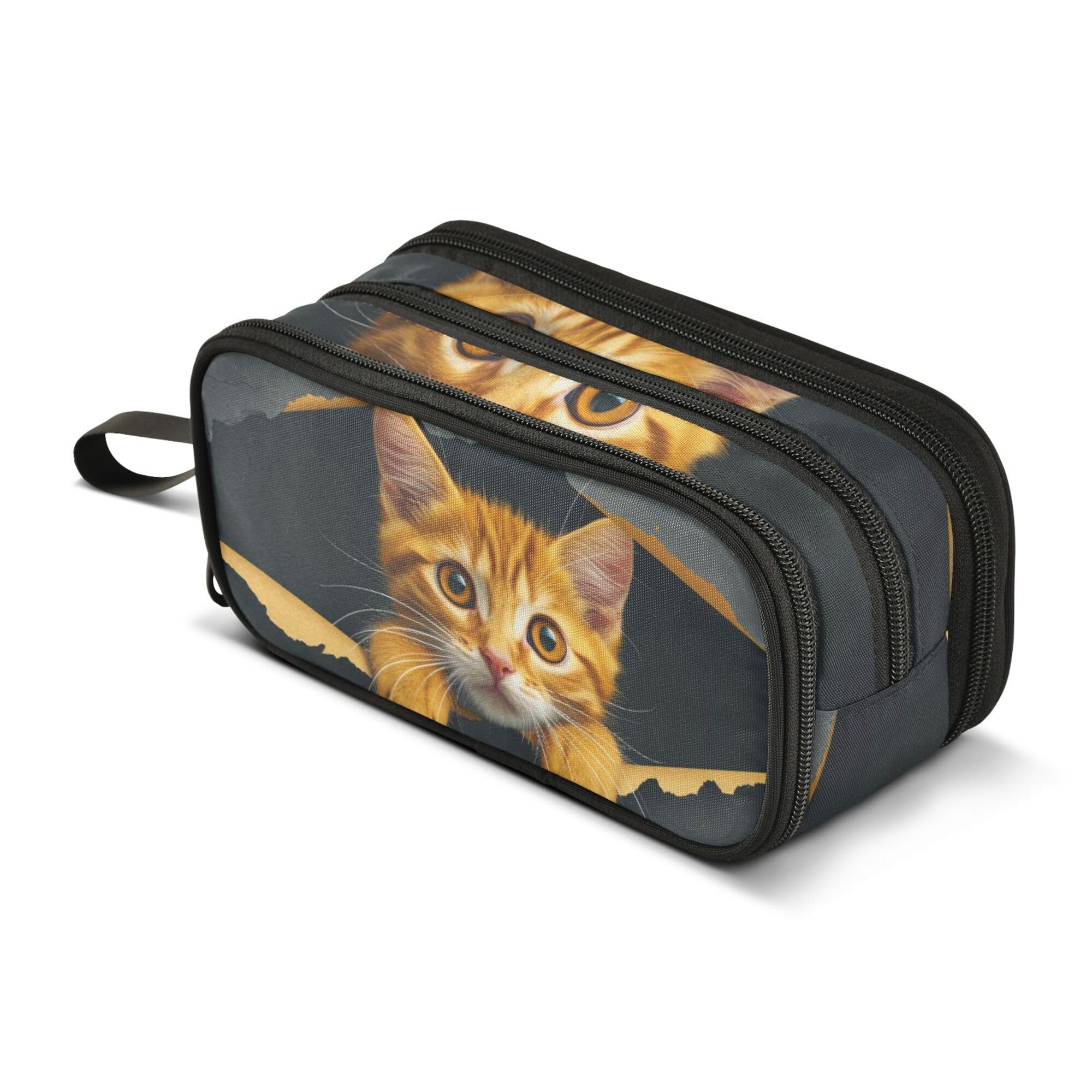 ALAZA Large Pencil Case, Big Capacity Pencil Bag Pen Pouch Holder 3 Compartments,Cat School Office Supplies Stationery Makeup Bag Storage Organizer for Students Girls Boys Women Men โ image 1