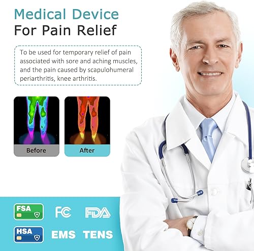 Miniatura 2 de KNQZE Masajeador de pies para neuropatía, TENS + EMS estimulador de pies para circulación, 10 modos + 20 intensidades, control remoto inalámbrico,