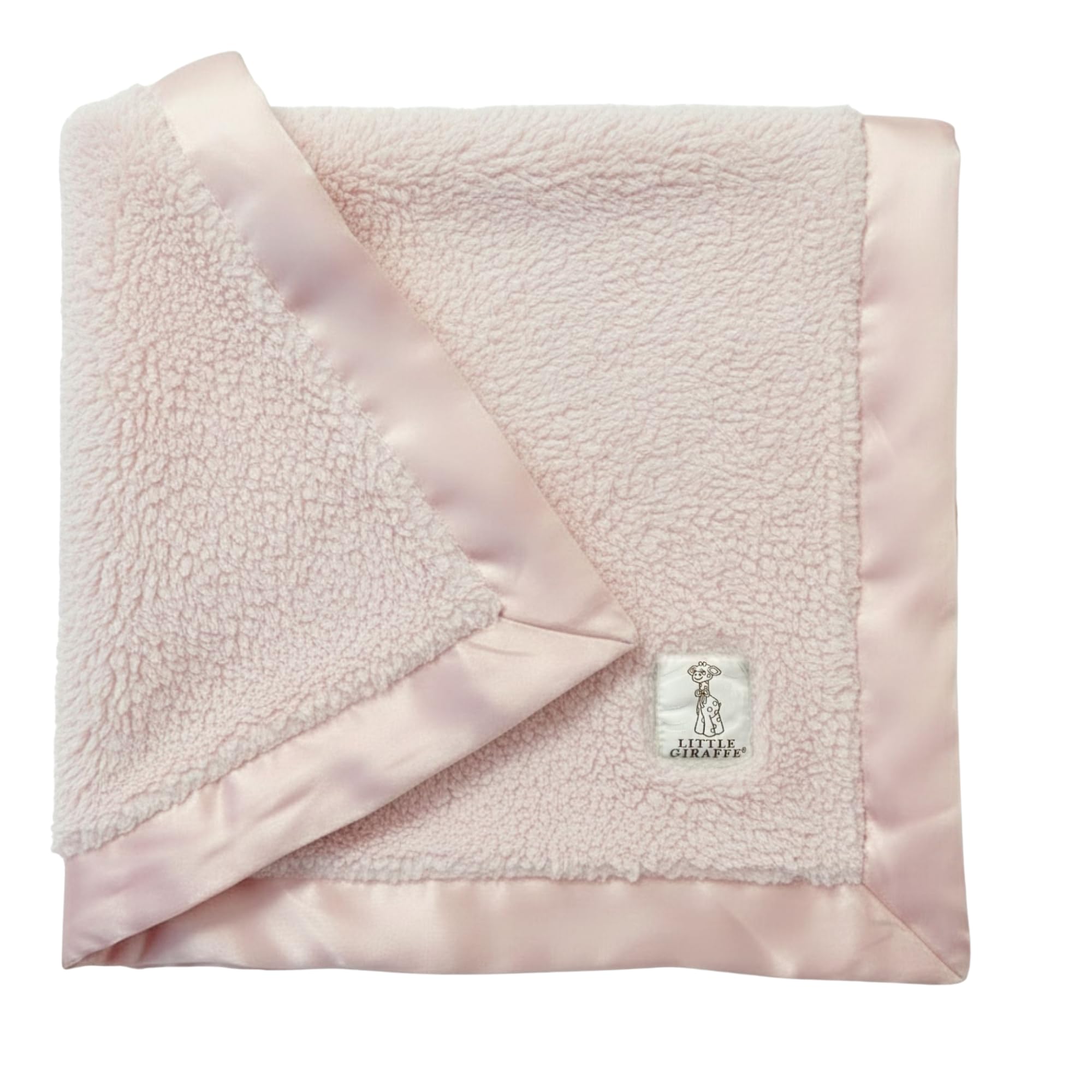 Little Giraffe Baby Blanket - Chenille Soft Blanket with Satin Trim - Baby Stroller Blanket - Newborn Baby Essentials & Gifts - 29" x 35" - Pink