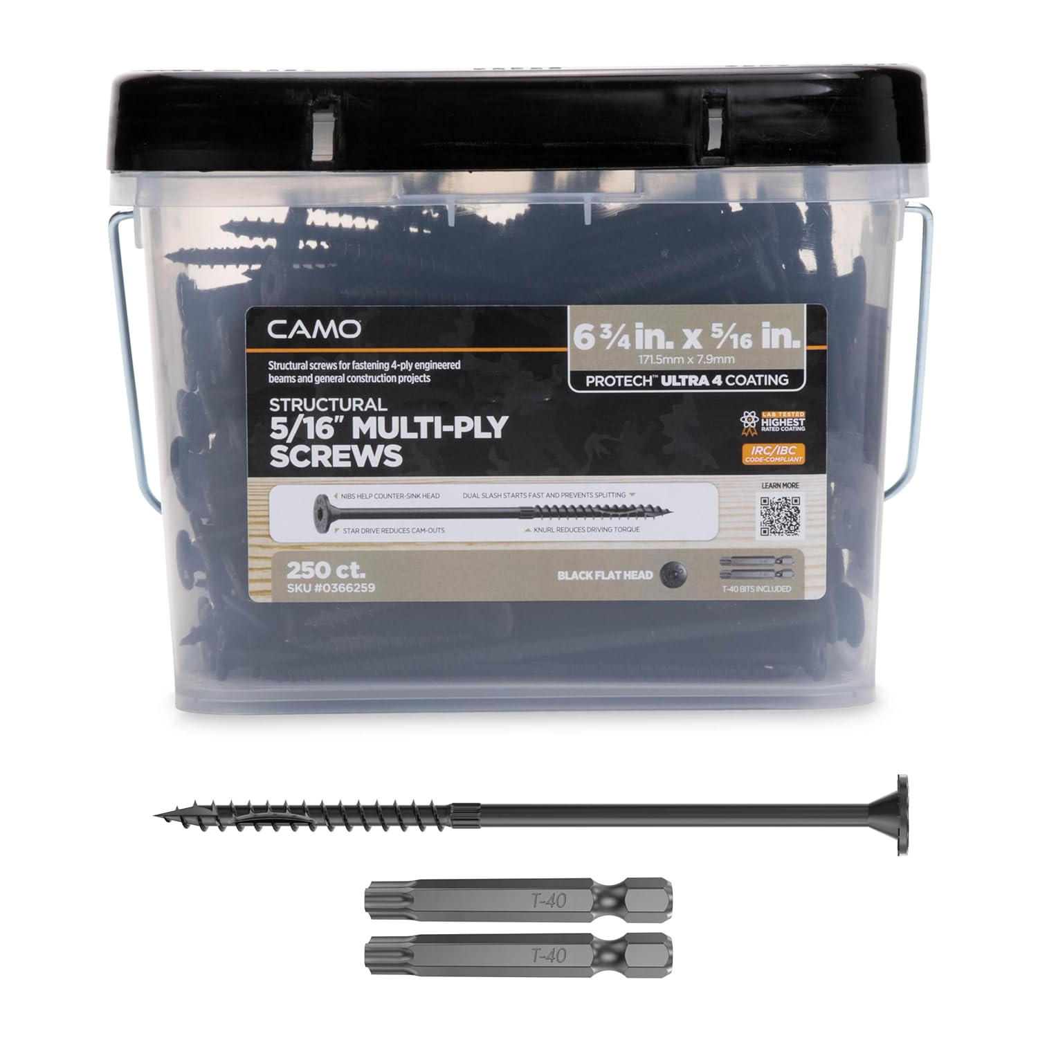 CAMO 5/16" Multi-Ply Structural Screw - 6-3/4" x 5/16" - 250 ct (366259)