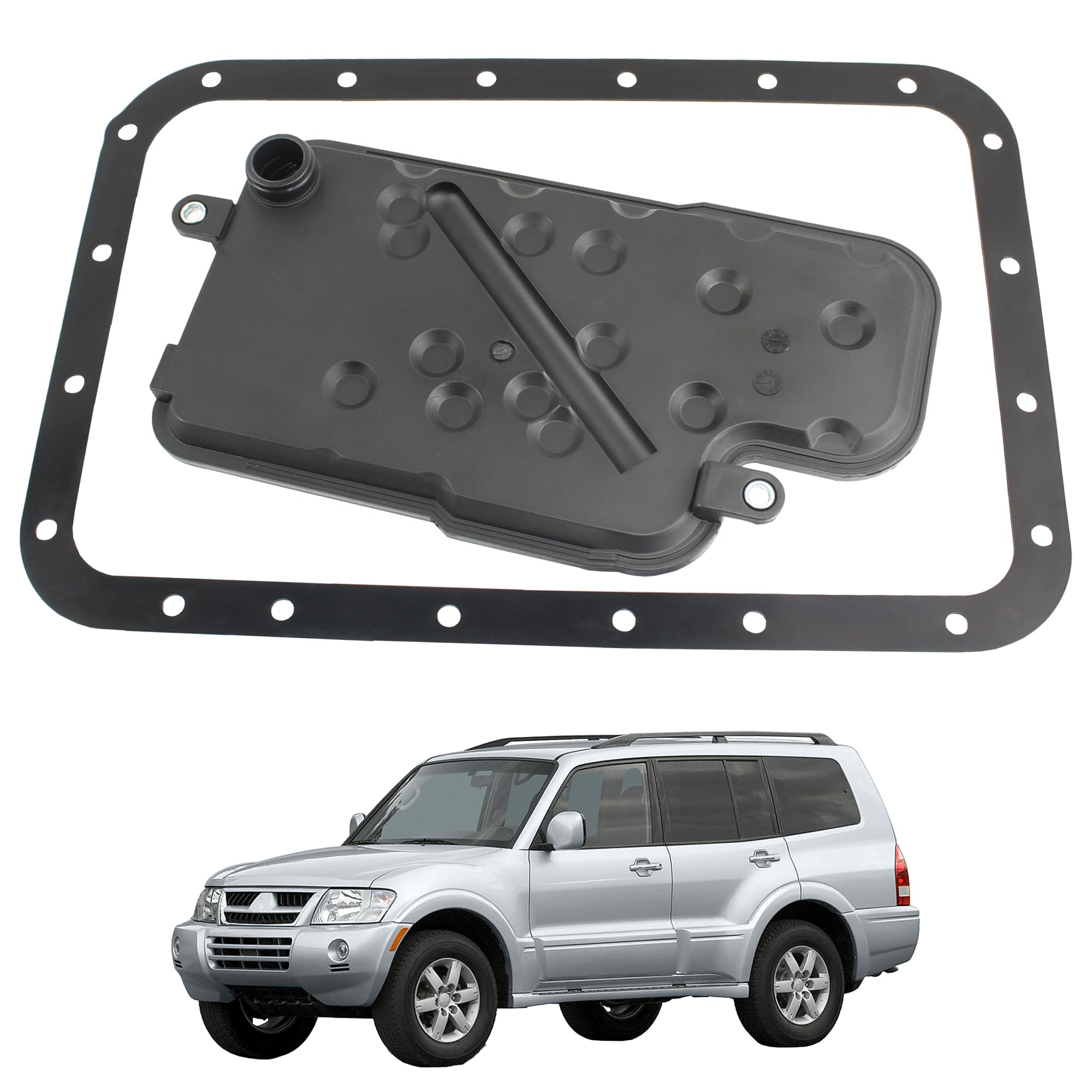 Automatic Transmission Filter Oil Pan Gasket Kit Compatible With 2001-2006 Mitsubishi Montero 3.5L 3.8L 2001-2004 Mitsubishi Montero Sport 3.0L 3.5L Oil Pan Filter Kit Replaces MR528836
