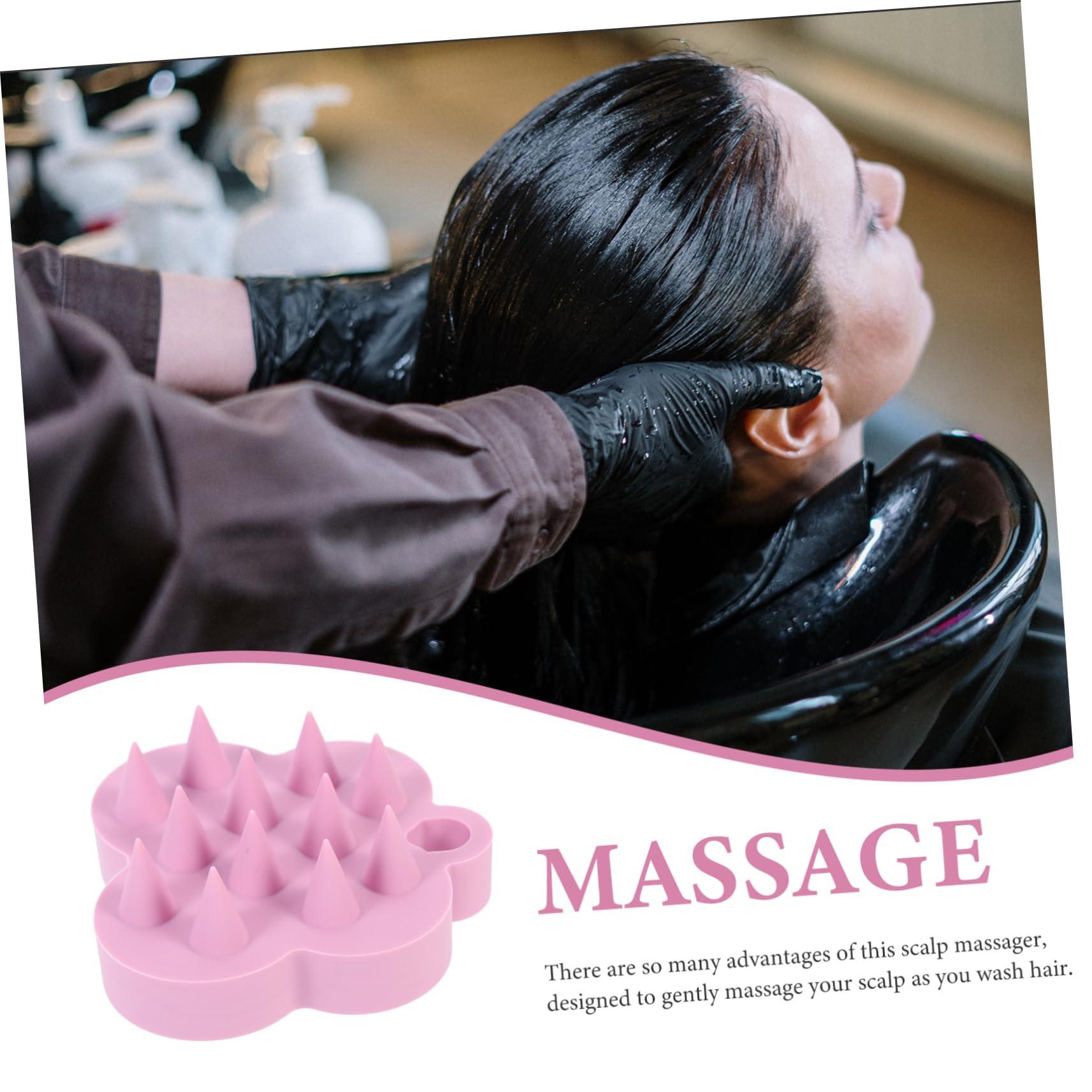 3 Piezas cepillo de masaje de champú cepillo de champú masajeador de cuero cabelludo de para masaje del cuero cabelludo scalphero massage masajeador o Beavorty