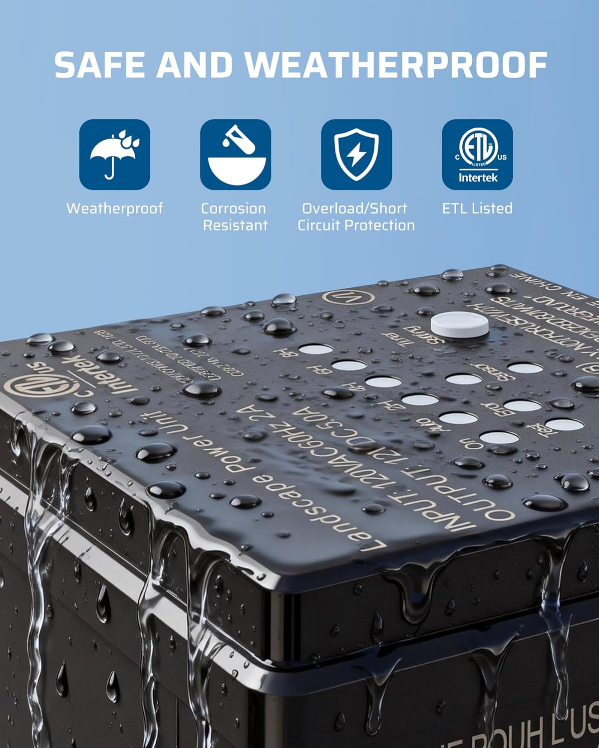 DEWENWILS 60W 120V AC to 12V DC Outdoor Low Voltage Transformer with Timer and Photocell Light Sensor, Weatherproof, Specially for LED Landscape Lighting, Spotlight, Pathway Light, ETL Listed - Image 4