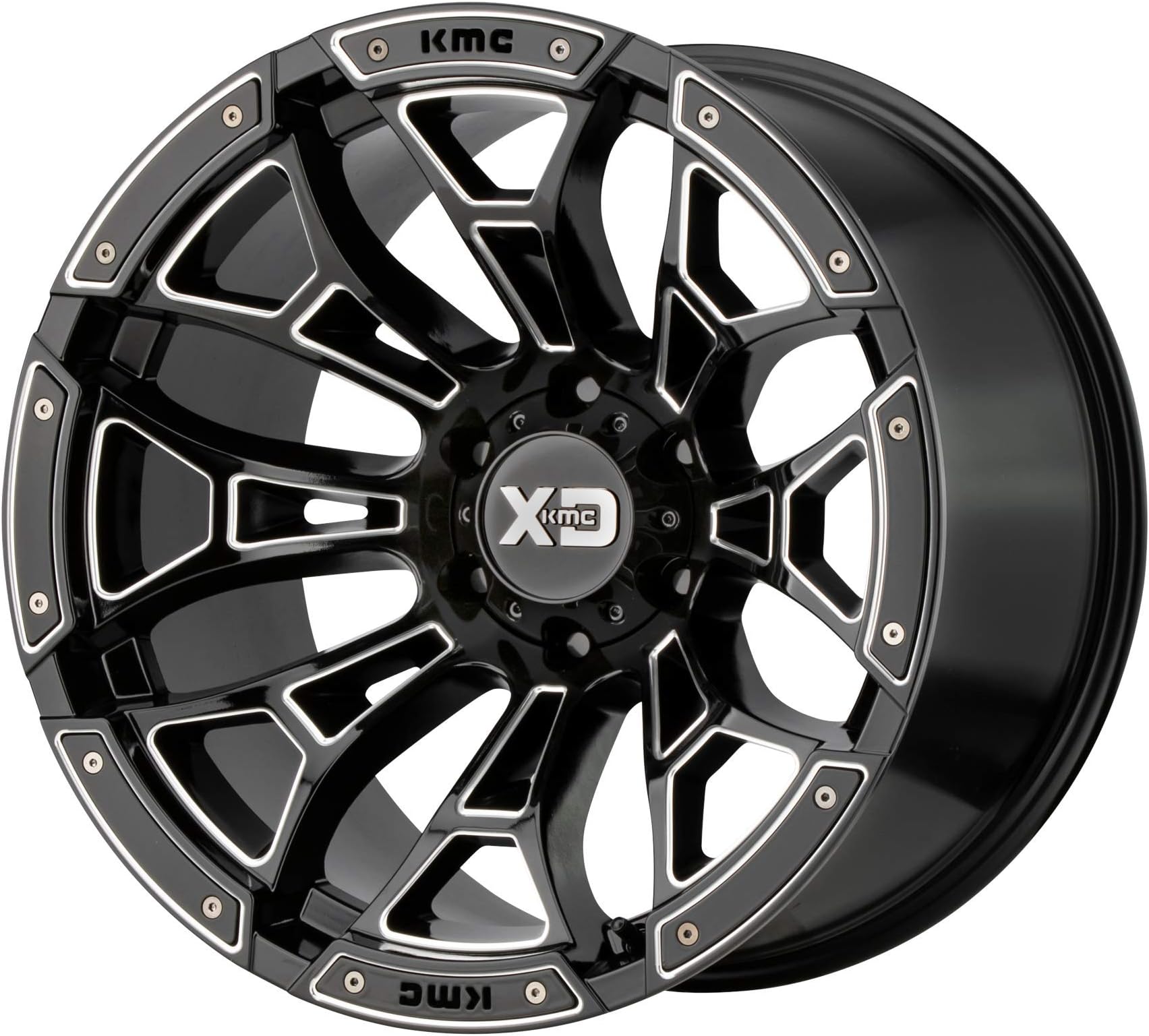 XD SERIES BY KMC WHEELS BONEYARD GLOSS BLACK MILLED BONEYARD 20x12 6x139.70 GLOSS BLACK MILLED (-44 mm) AUTOMOTIVE WHEEL
