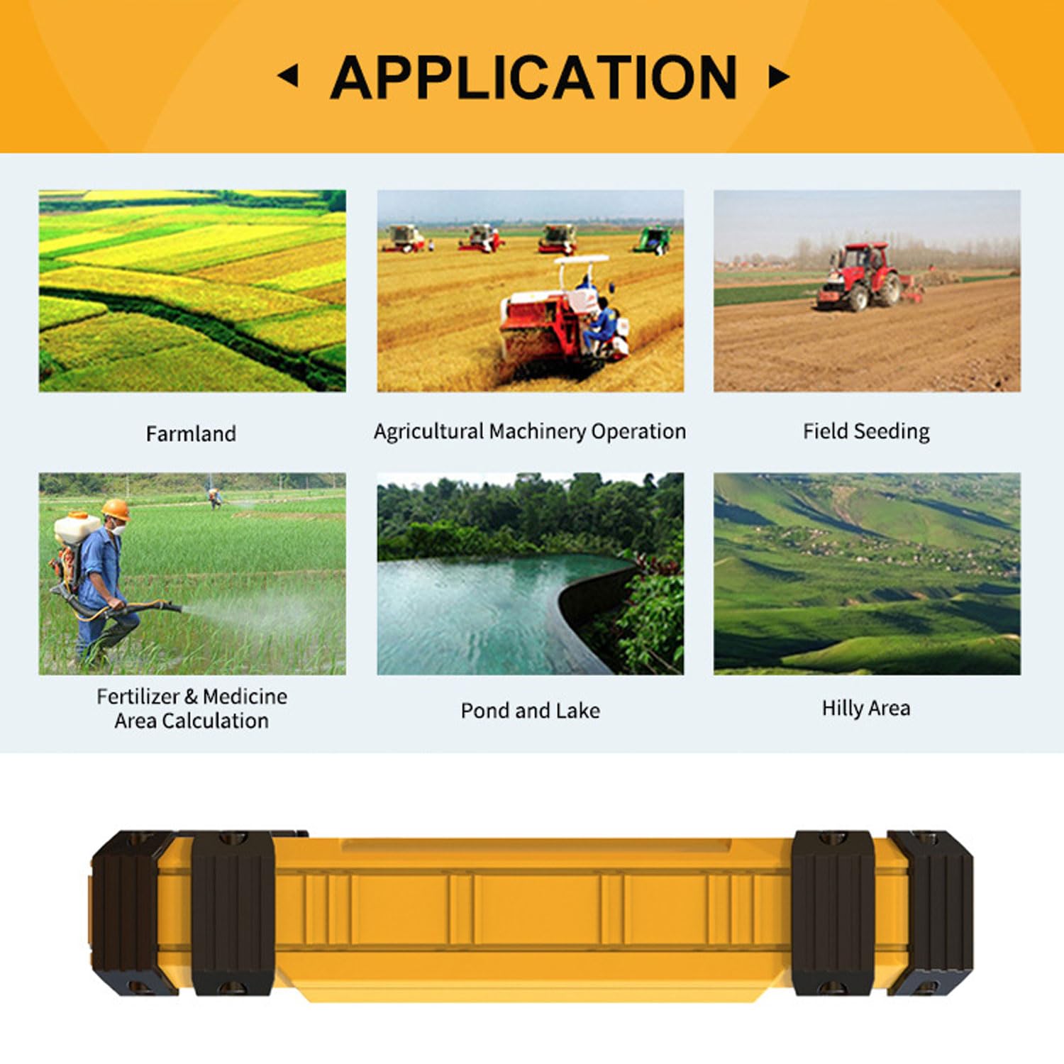 Medidor Topográfico GPS, Equipo Topográfico Portátil Amarillo Con Pantalla De 2,4 Pulgadas, Seguimiento De Figura/LCD Retroiluminado/impermeable, Receptor GNSS Herramienta De Vigilancia Para Granja