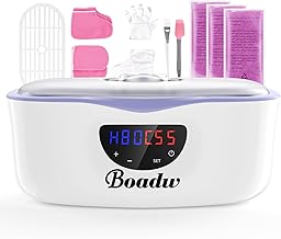 Boadw Paraffinbad für Hände und Füße, 4000ml Paraffin Wachsbad Paraffinbad Set für Trockene, Raue Hau, mit 1350g Paraffinwachs und Zubehör, Tolles Spa Geschenk-Weiß